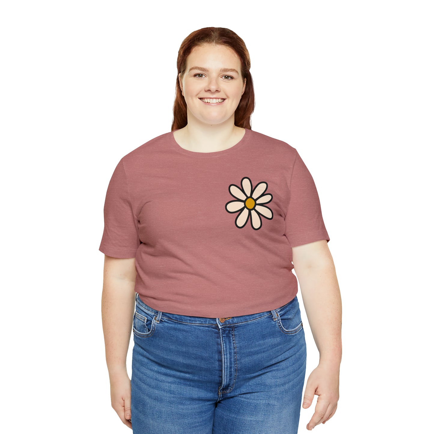 Distressed Daisy Love Like Jesus - Front and Back Design - T-Shirt
