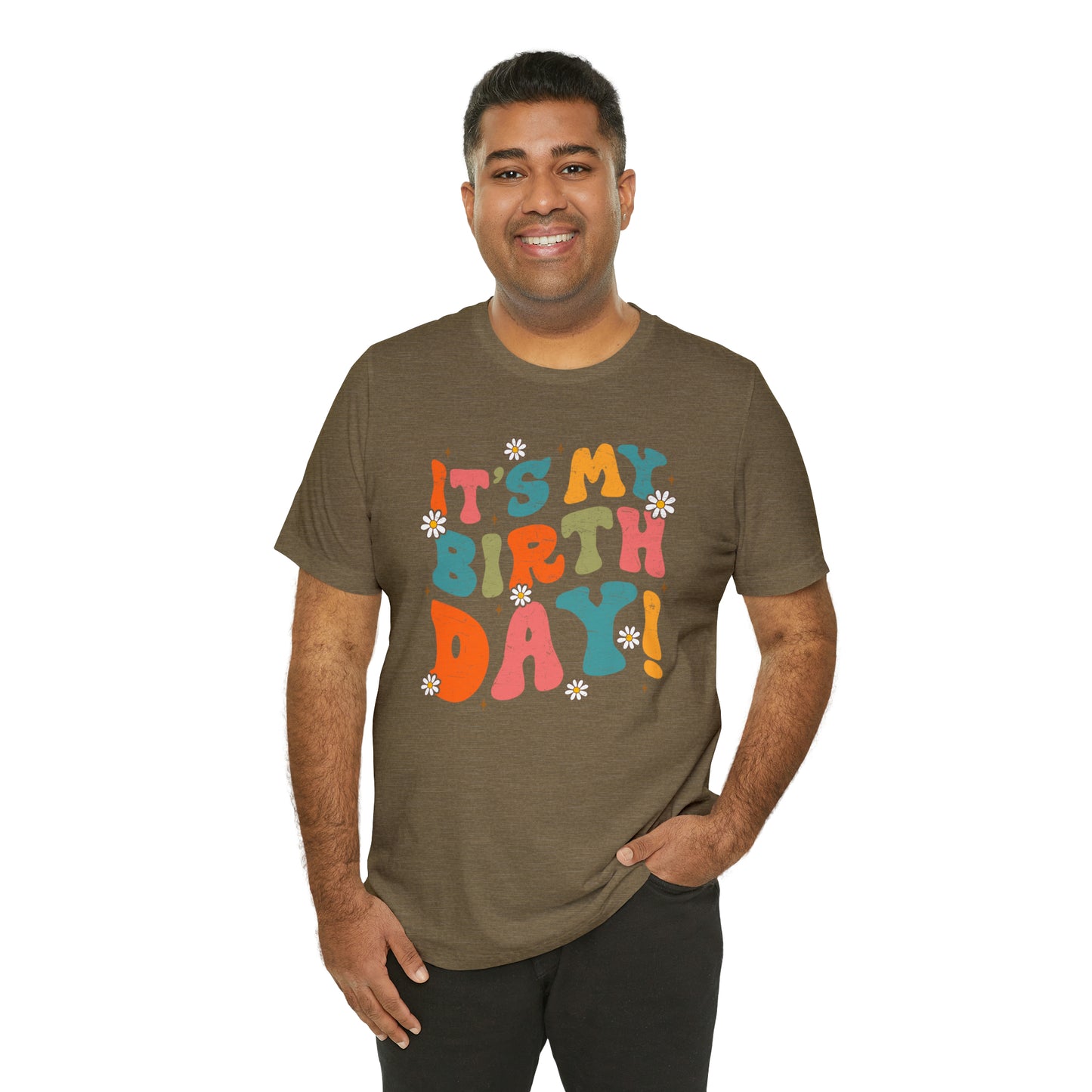 Distressed It's My Birthday Colorful Daisy T-Shirt