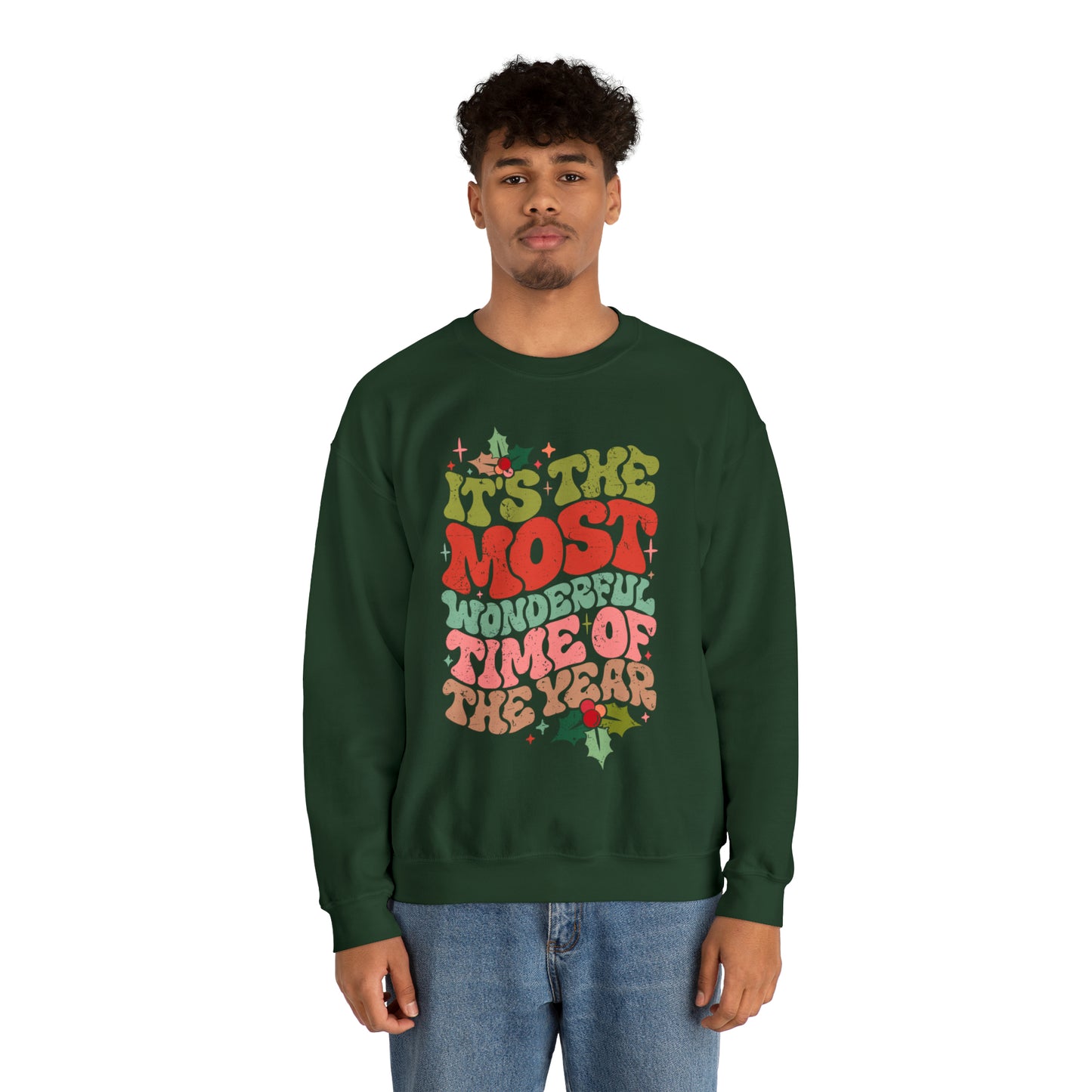 Retro It's the Most Wonderful Time of the Year Unisex Heavy Blend™ Crewneck Sweatshirt