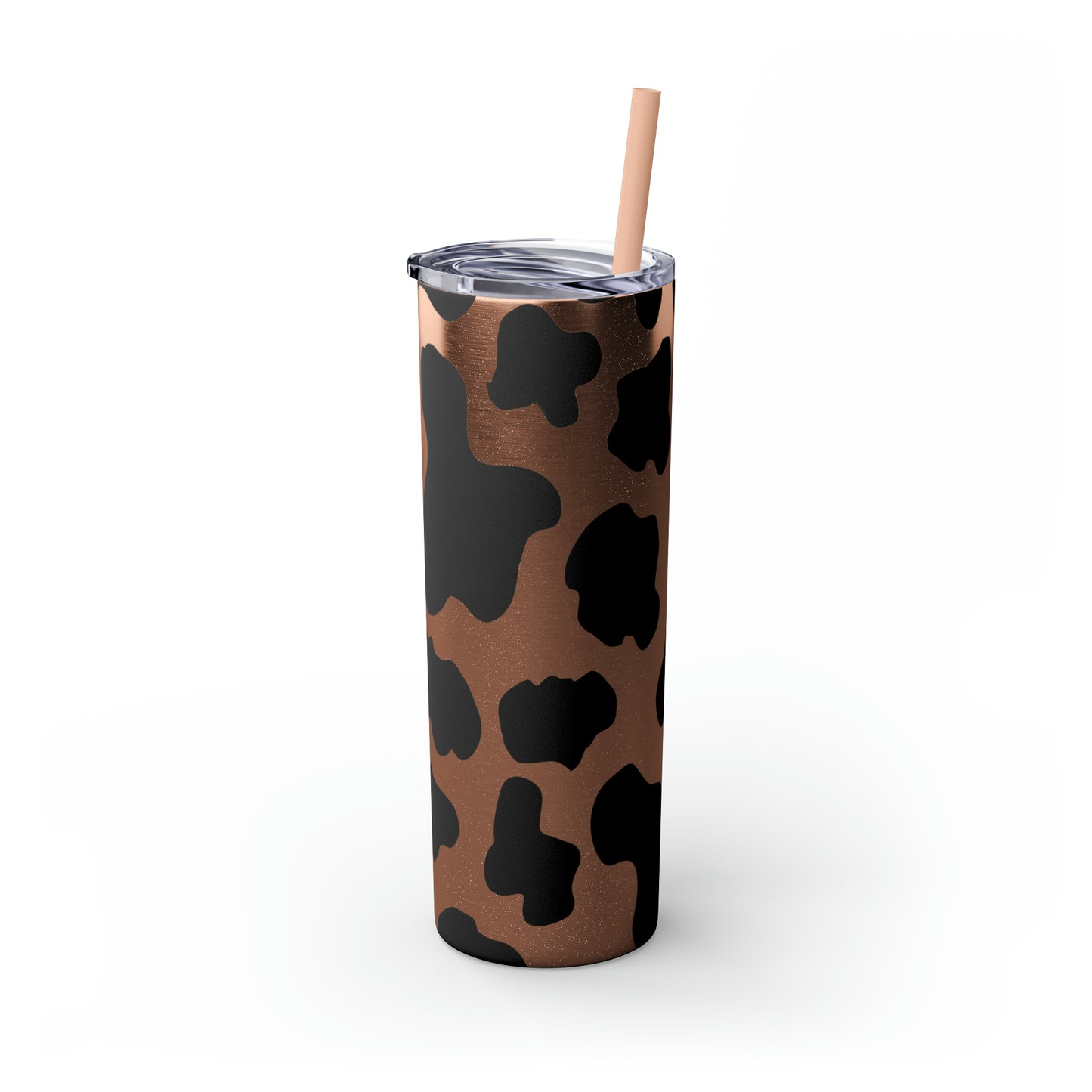 Country Cow Print Skinny Tumbler with Straw, 20oz