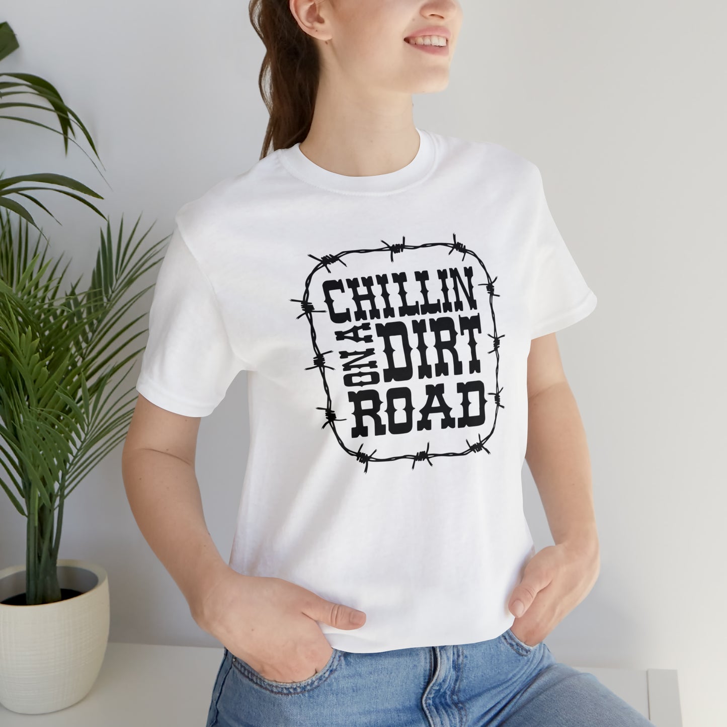 "Chillin' on a Dirt Road" Unisex Jersey Short Sleeve Tee