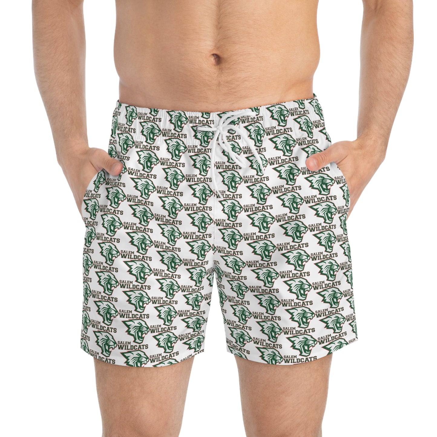Salem Wildcats Swim Trunks - White