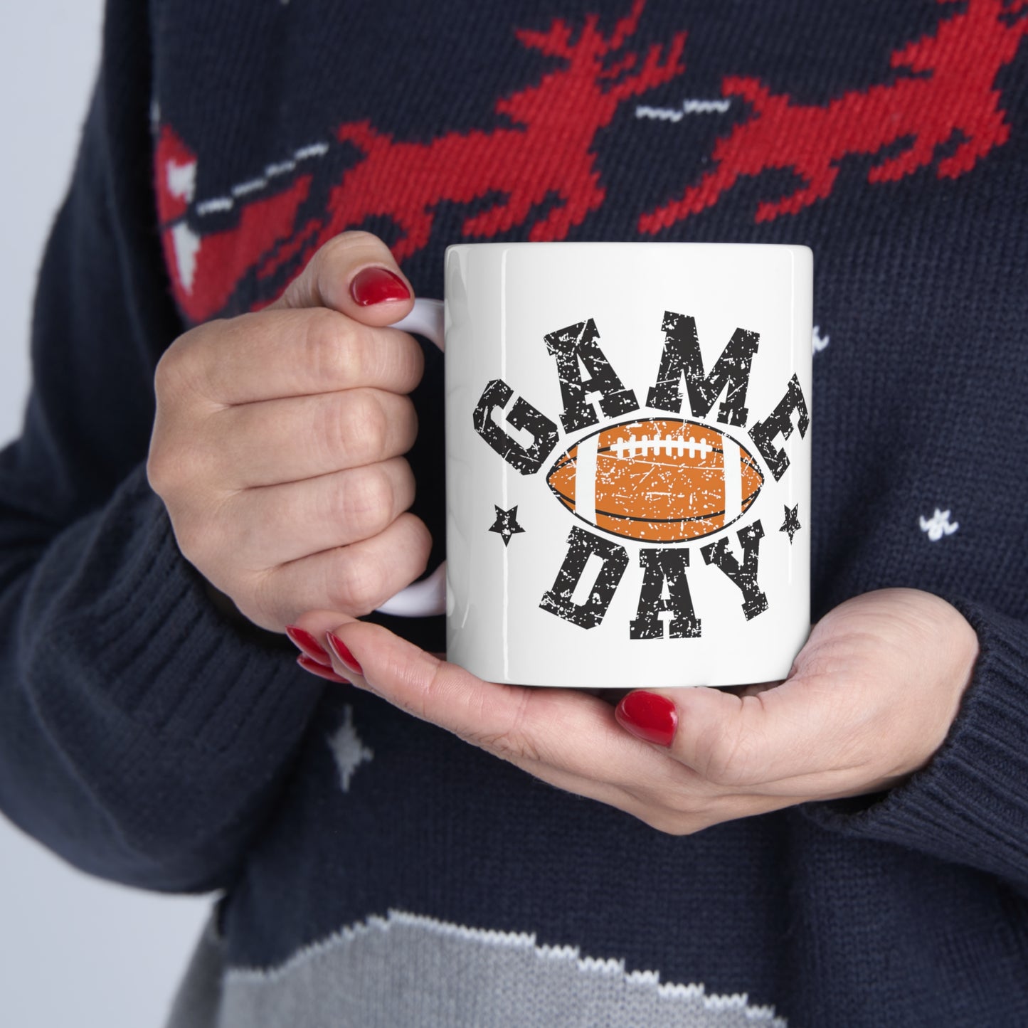 Game Day Football Ceramic Mug 11oz - White