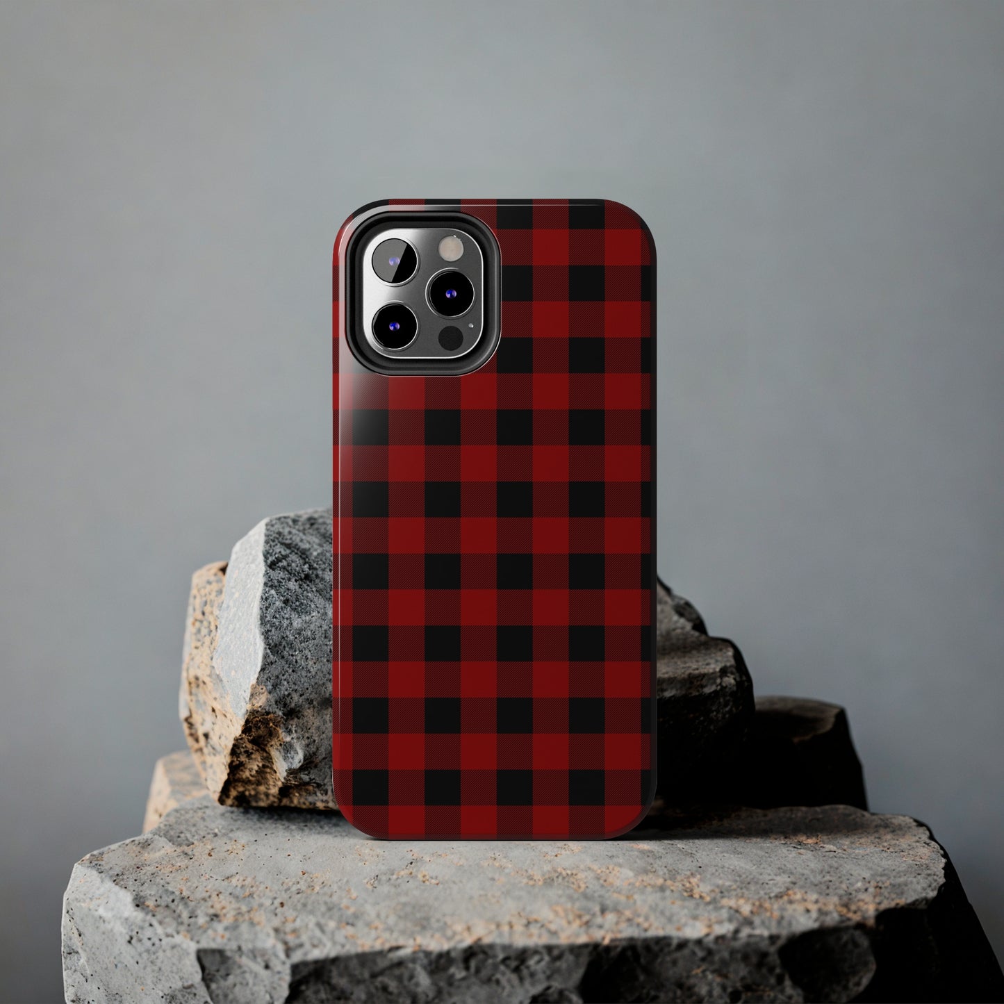 Red and Black Plaid Tough Phone Cases