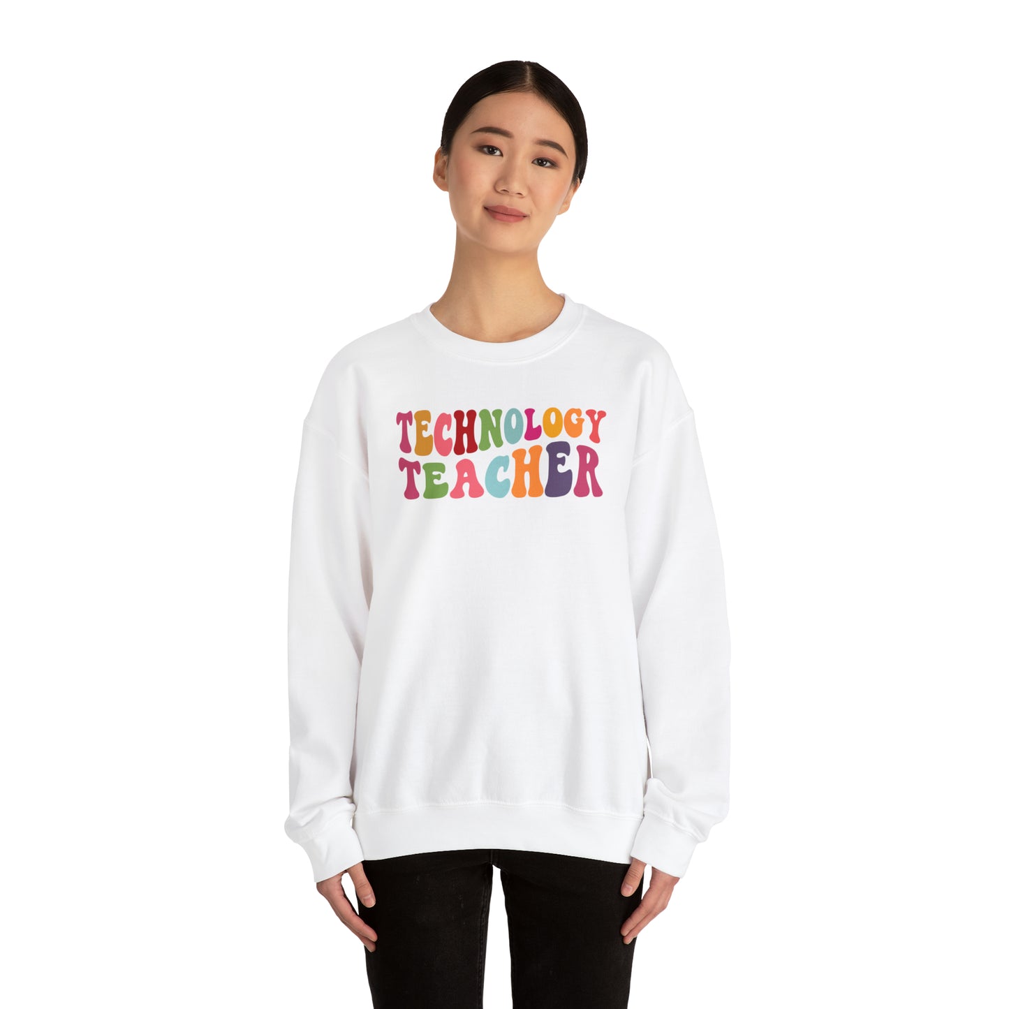 Multi-Colored Technology Teacher Lined Heavyweight Crewneck Sweatshirt