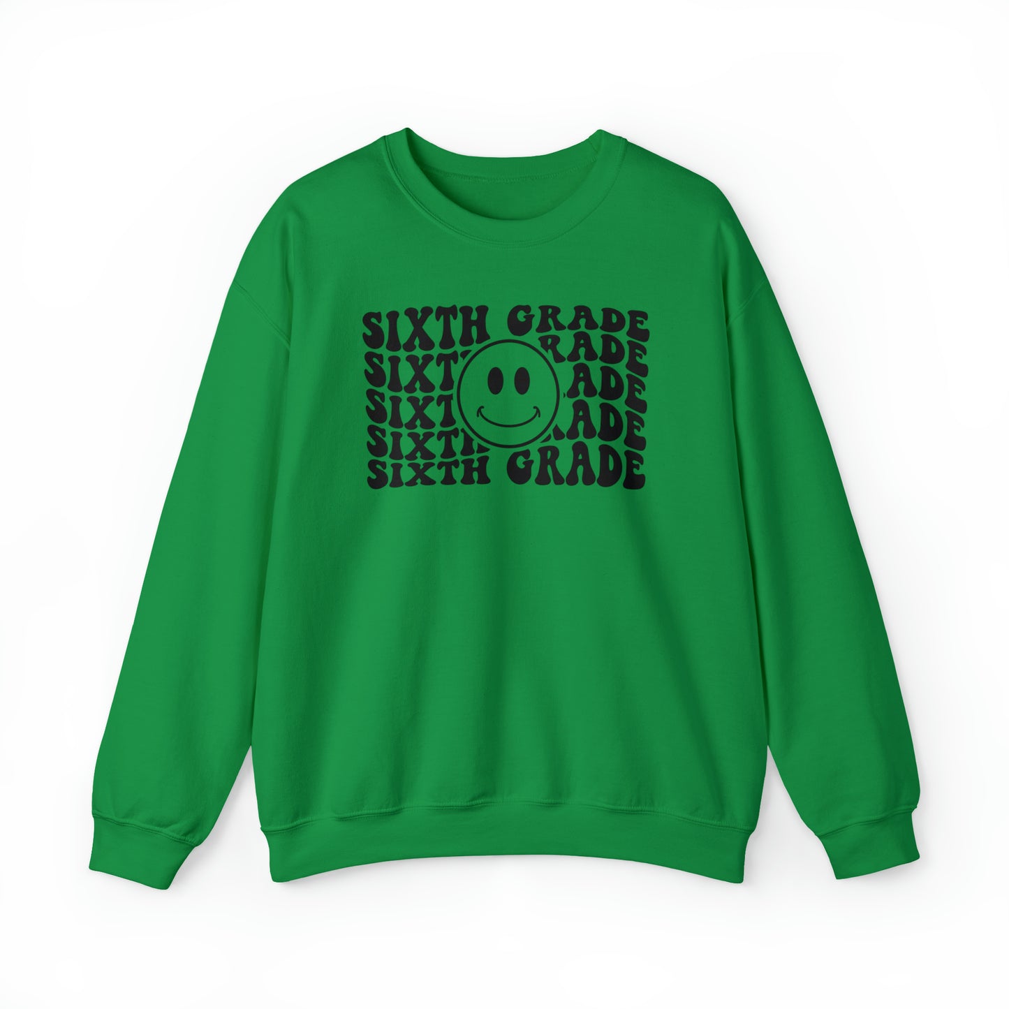 6th Grade Smiley Face Black Logo Unisex Heavy Blend™ Crewneck Sweatshirt