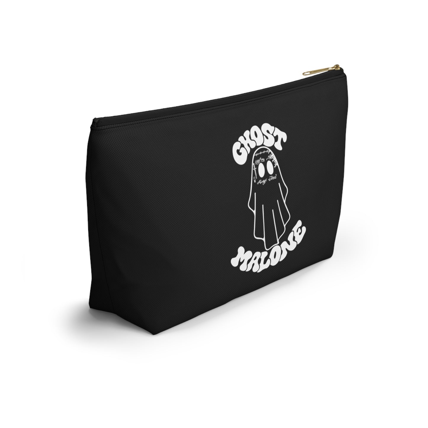 Halloween Ghost Malone Design Accessory Pouch w T-bottom - Black