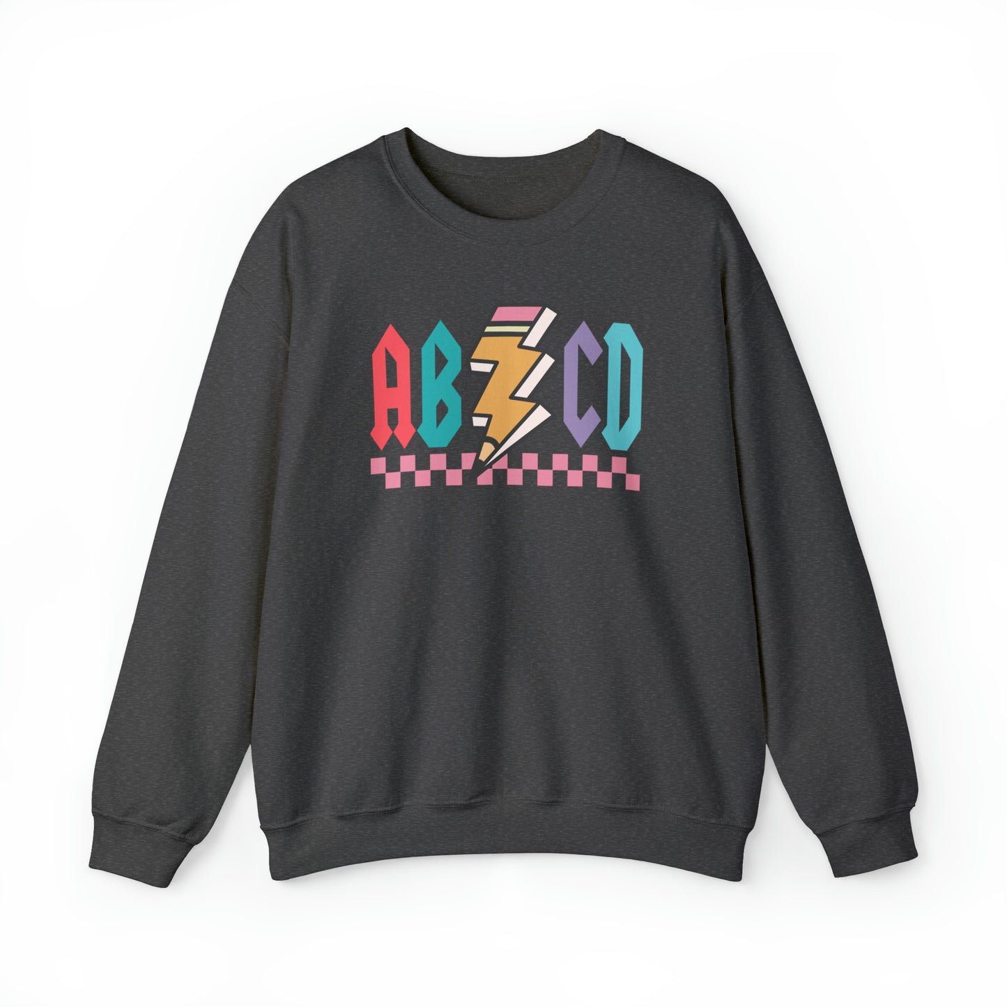 Vintage ABCD Rock and Roll Teacher Heavy Blend™ Crewneck Sweatshirt