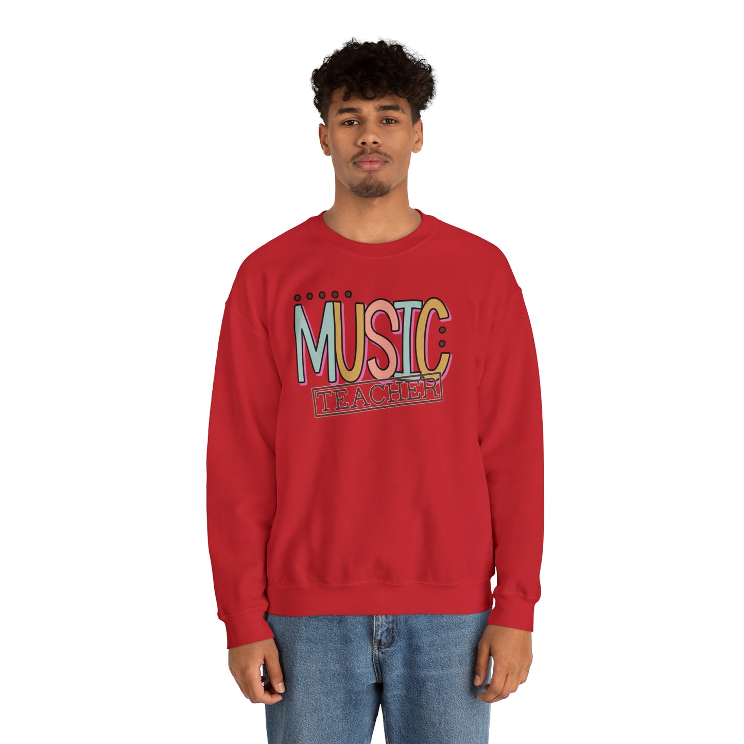 Vintage Multi-Colored Technology Teacher Lined Heavyweight Crewneck Sweatshirt