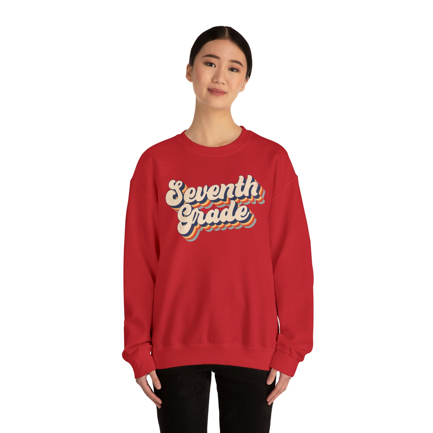 Retro Seventh Grade Unisex Heavy Blend™ Crewneck Sweatshirt