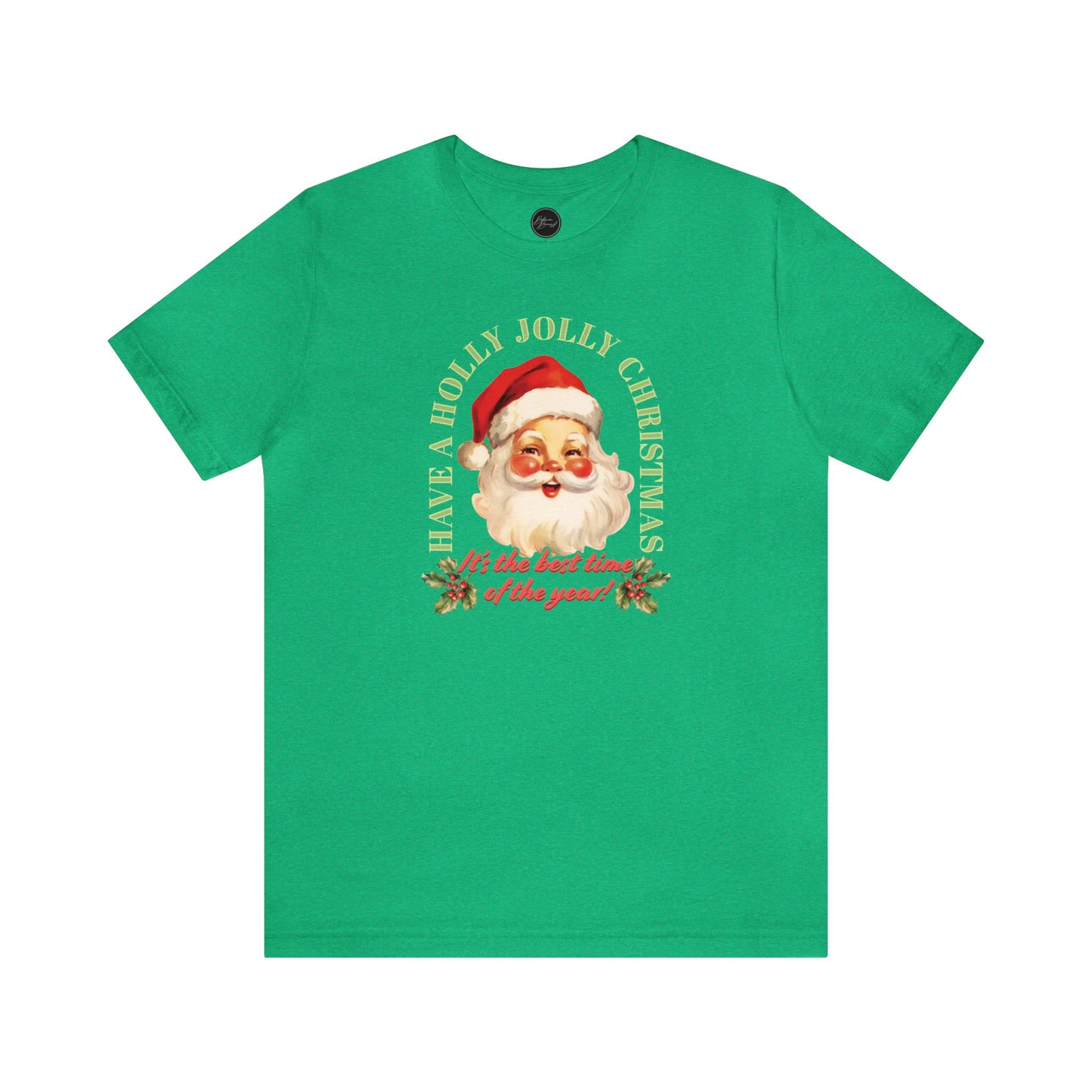 Have a Holly Jolly Christmas Arched Classic Santa Bella Jersey Short Sleeve Tee (Unisex)