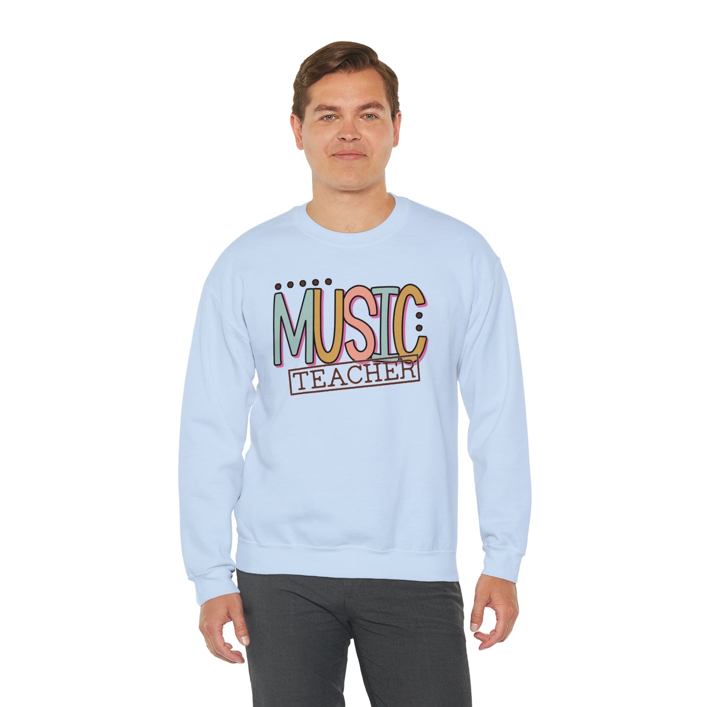 Vintage Multi-Colored Technology Teacher Lined Heavyweight Crewneck Sweatshirt