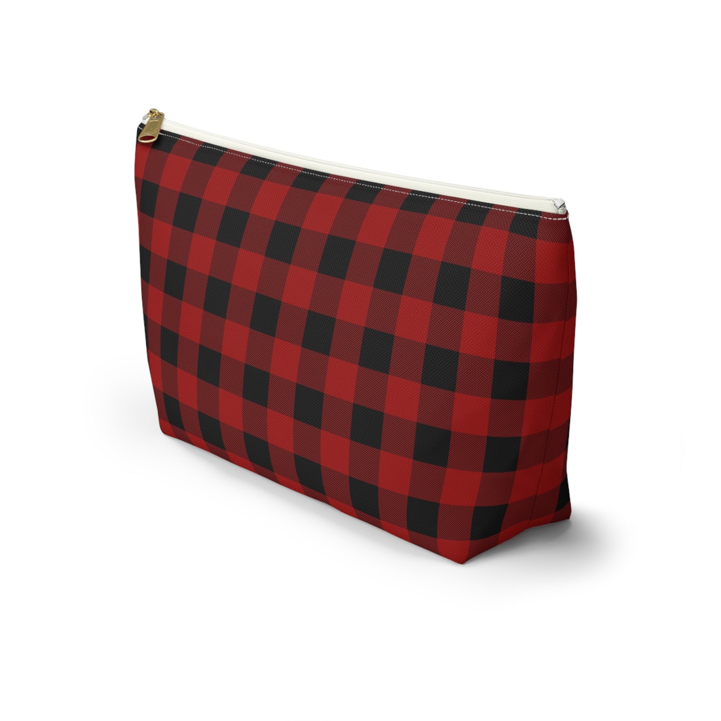 Red and Black Buffalo Plaid/Checkered Print Design Accessory Pouch w T-bottom