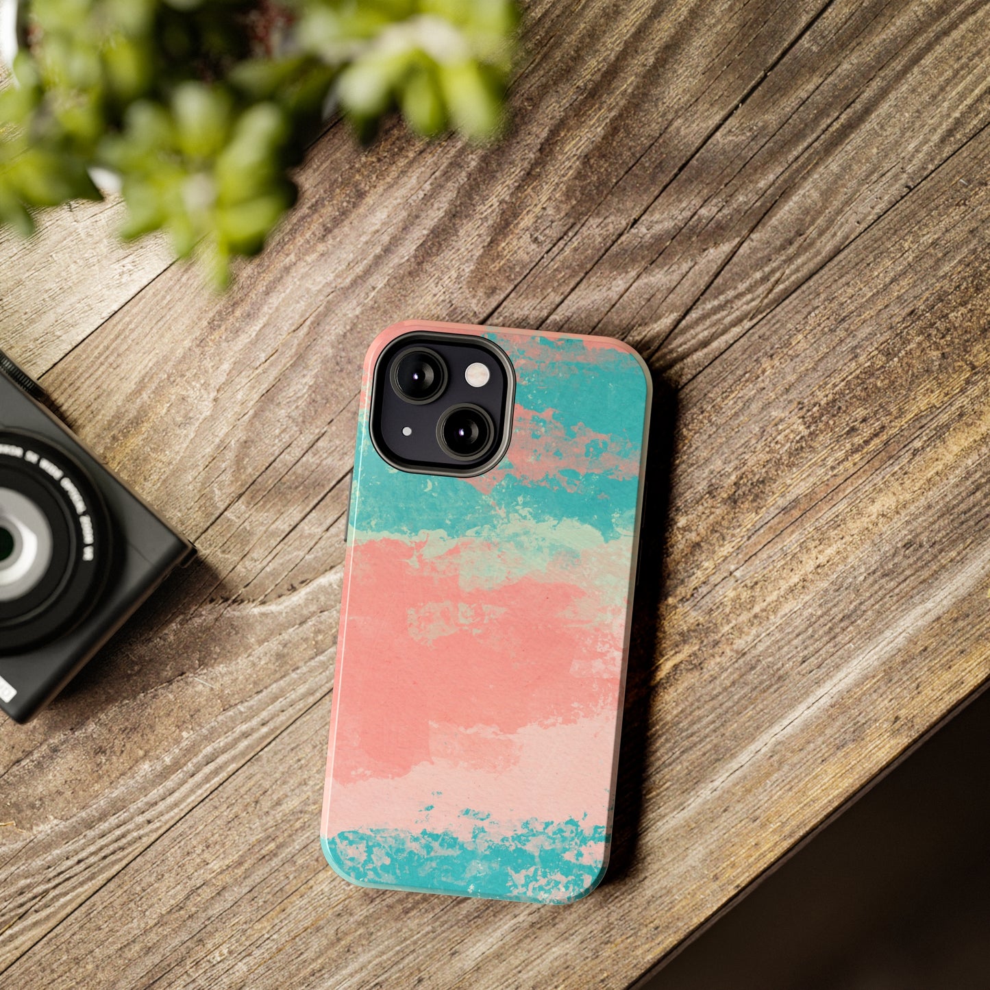 Pink and Turquoise Water Color Tough Phone Cases