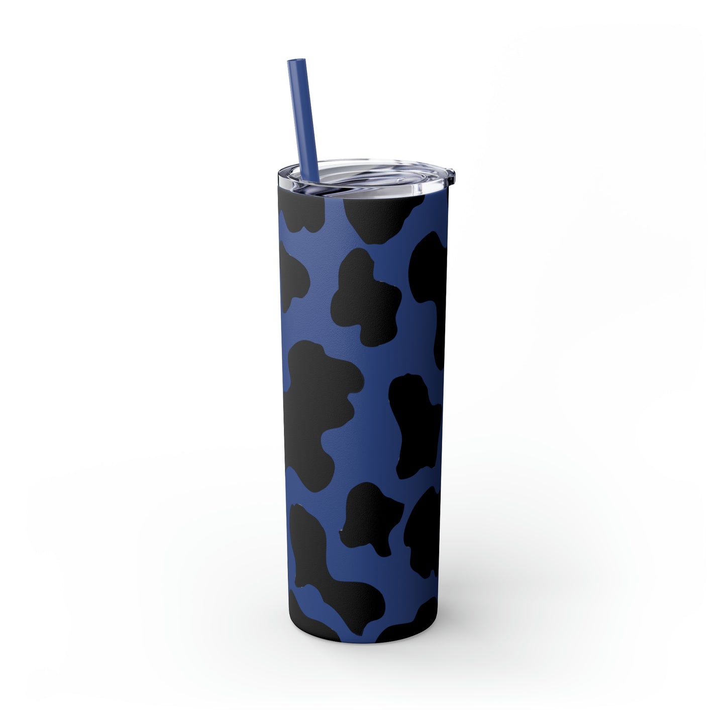 Country Cow Print Skinny Tumbler with Straw, 20oz