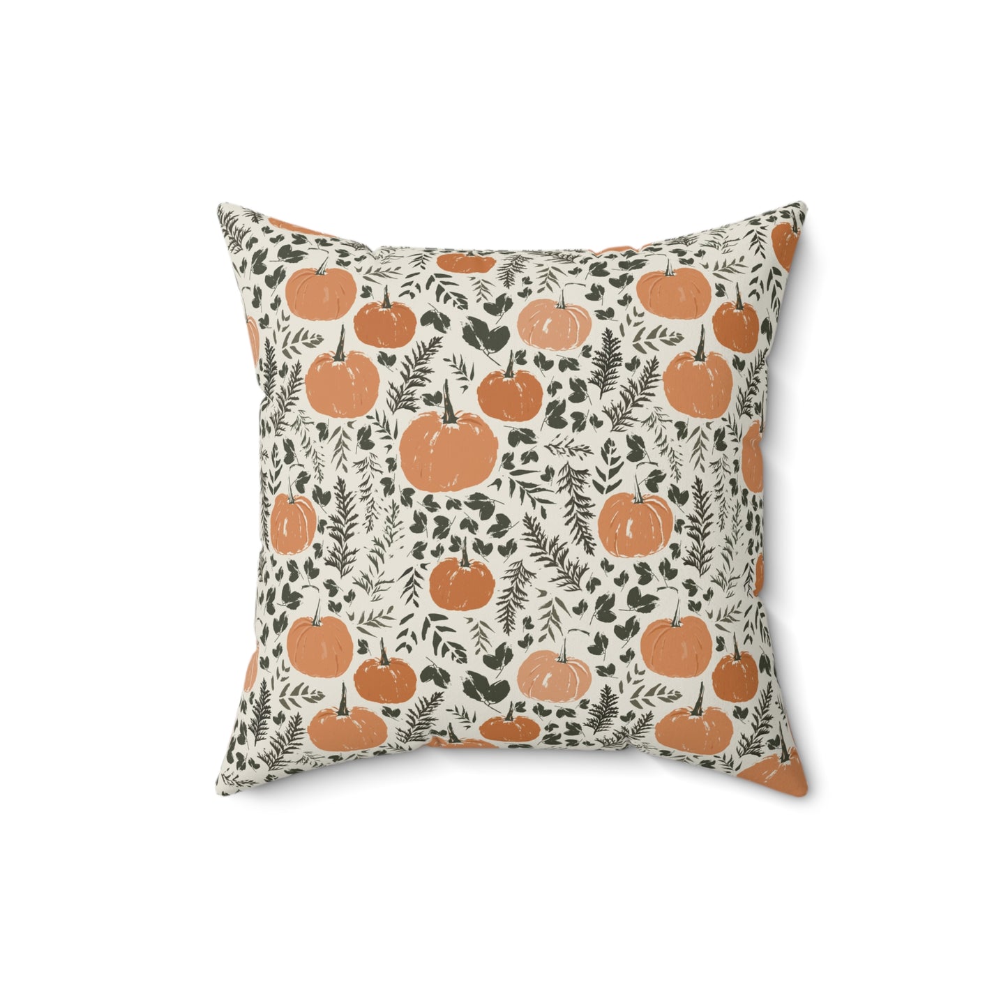 Pumpkin Patch Cream Fall/ Halloween Spun Polyester Square Pillow