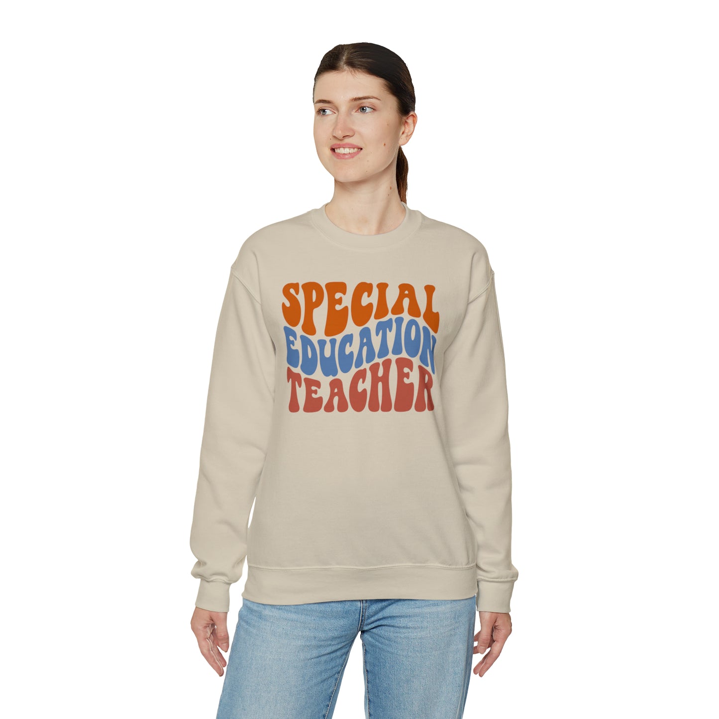 Retro Warm Colored Special Education Teacher Unisex Heavy Blend™ Crewneck Sweatshirt