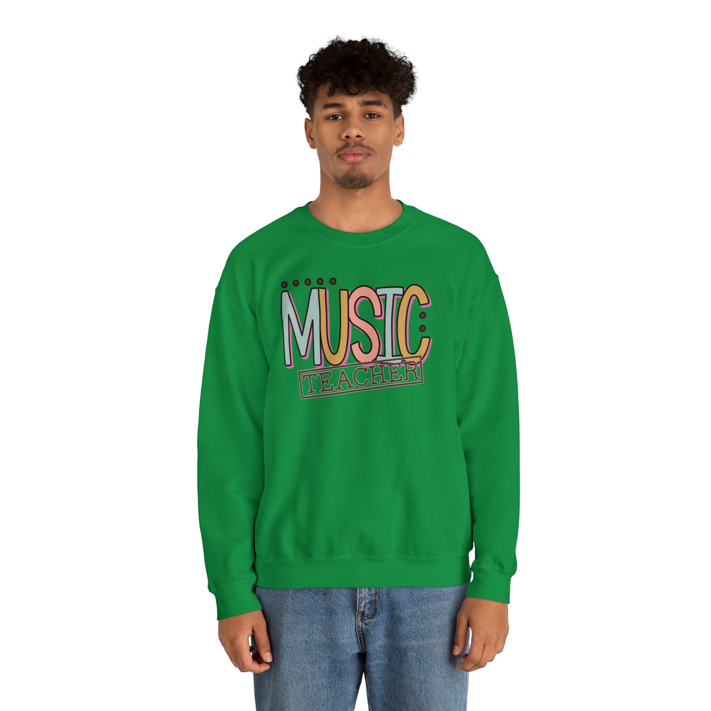 Vintage Multi-Colored Technology Teacher Lined Heavyweight Crewneck Sweatshirt