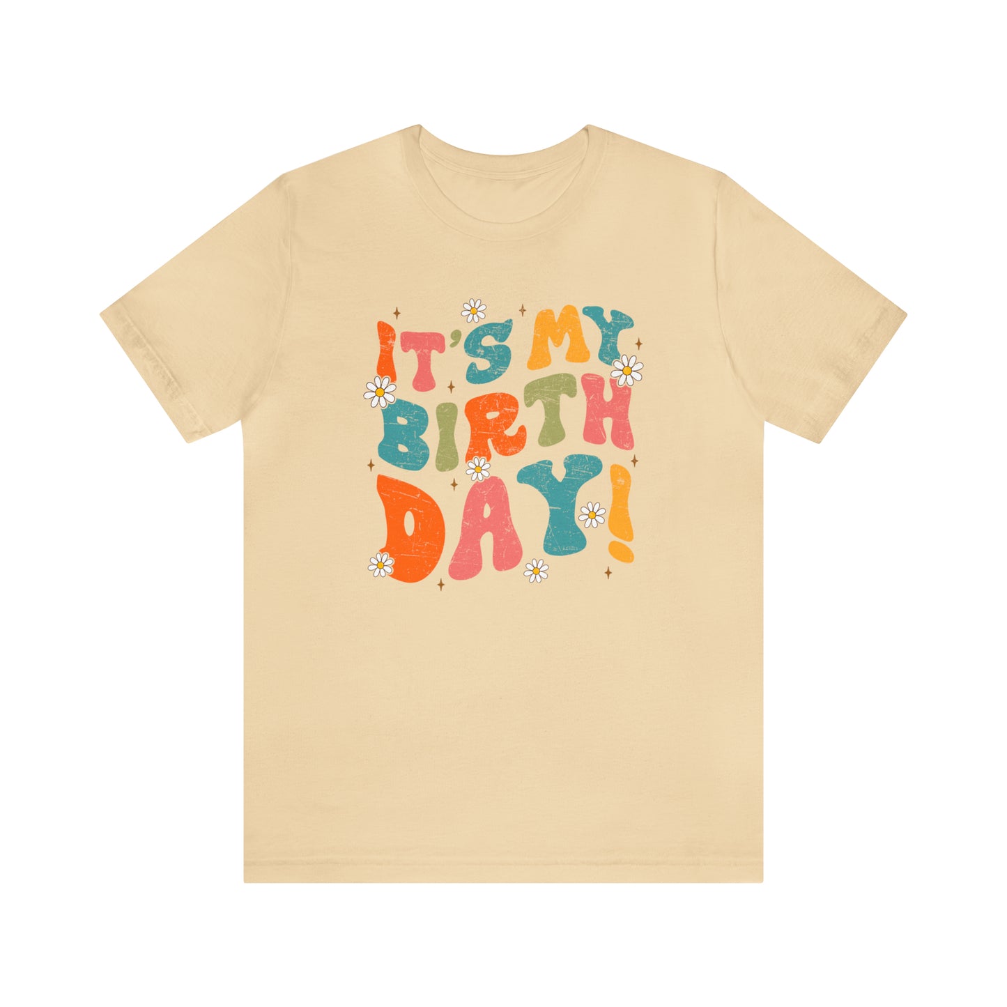 Distressed It's My Birthday Colorful Daisy T-Shirt