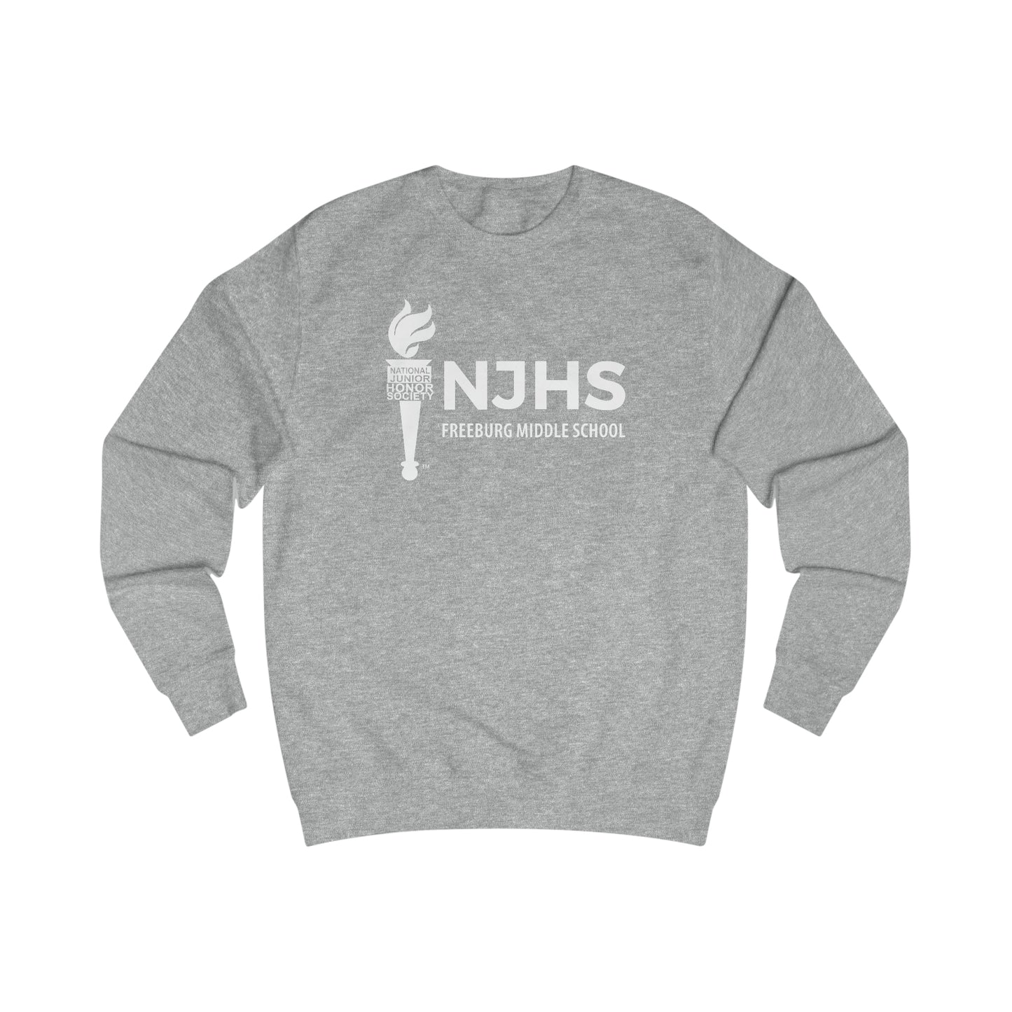Freeburg Middle School White NJHS National Junior Honor Society Torch Logo Unisex Heavy Blend™ Crewneck Sweatshirt
