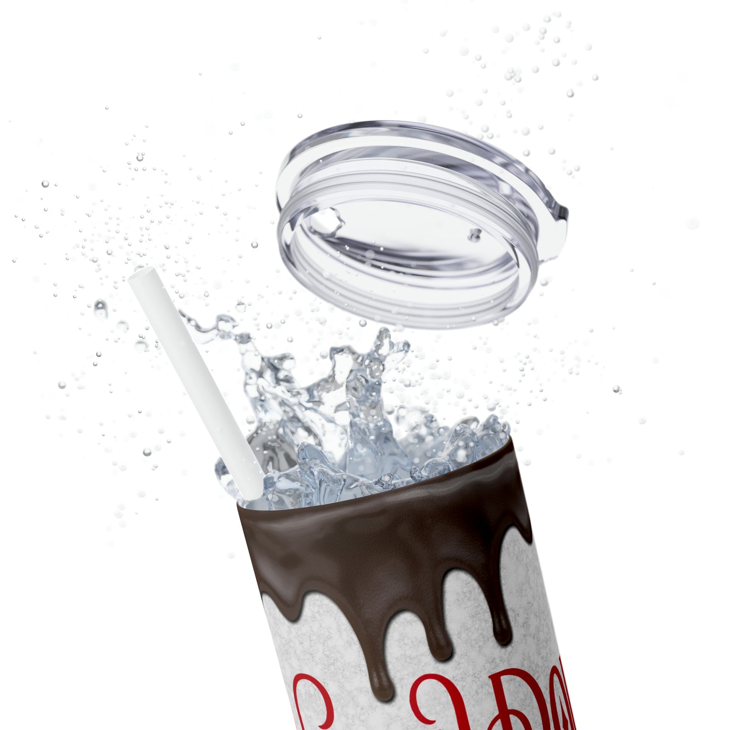 North Pole Santa Claus Hot Chocolate Co. Christmas/ Holiday Skinny Tumbler with Straw, 20oz