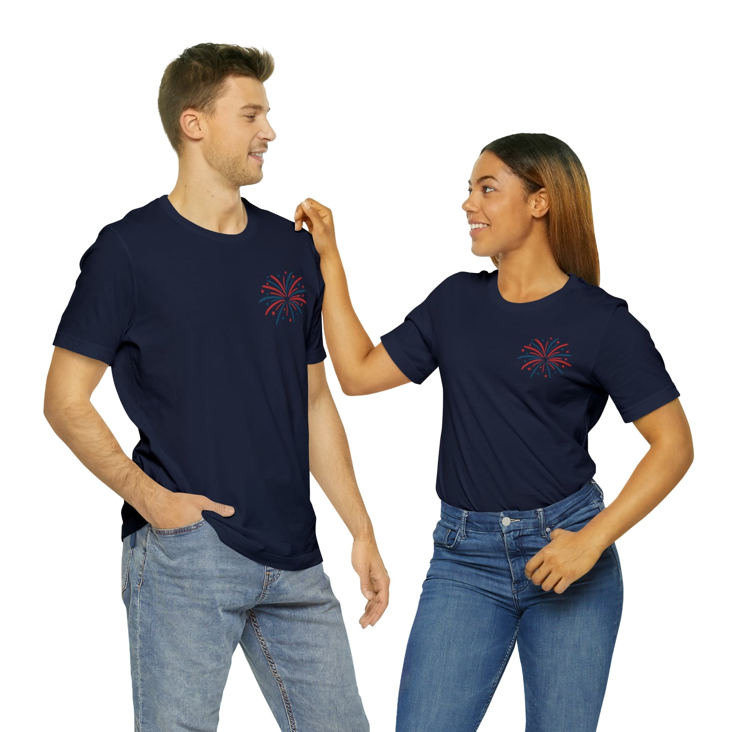 "Land of the Free Because of the Brave" Unisex Jersey Short Sleeve Tee (Front and Back Design)