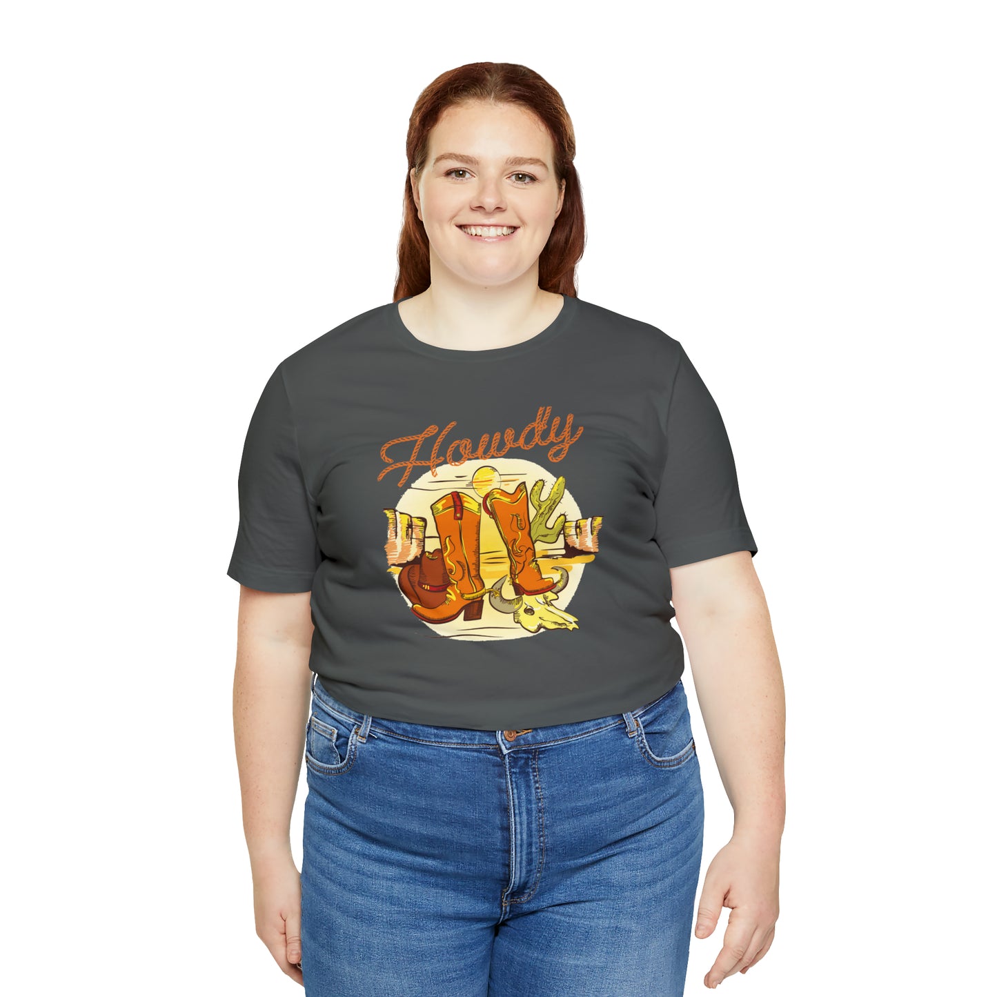 "Rope Howdy with boots" Unisex Jersey Short Sleeve Tee