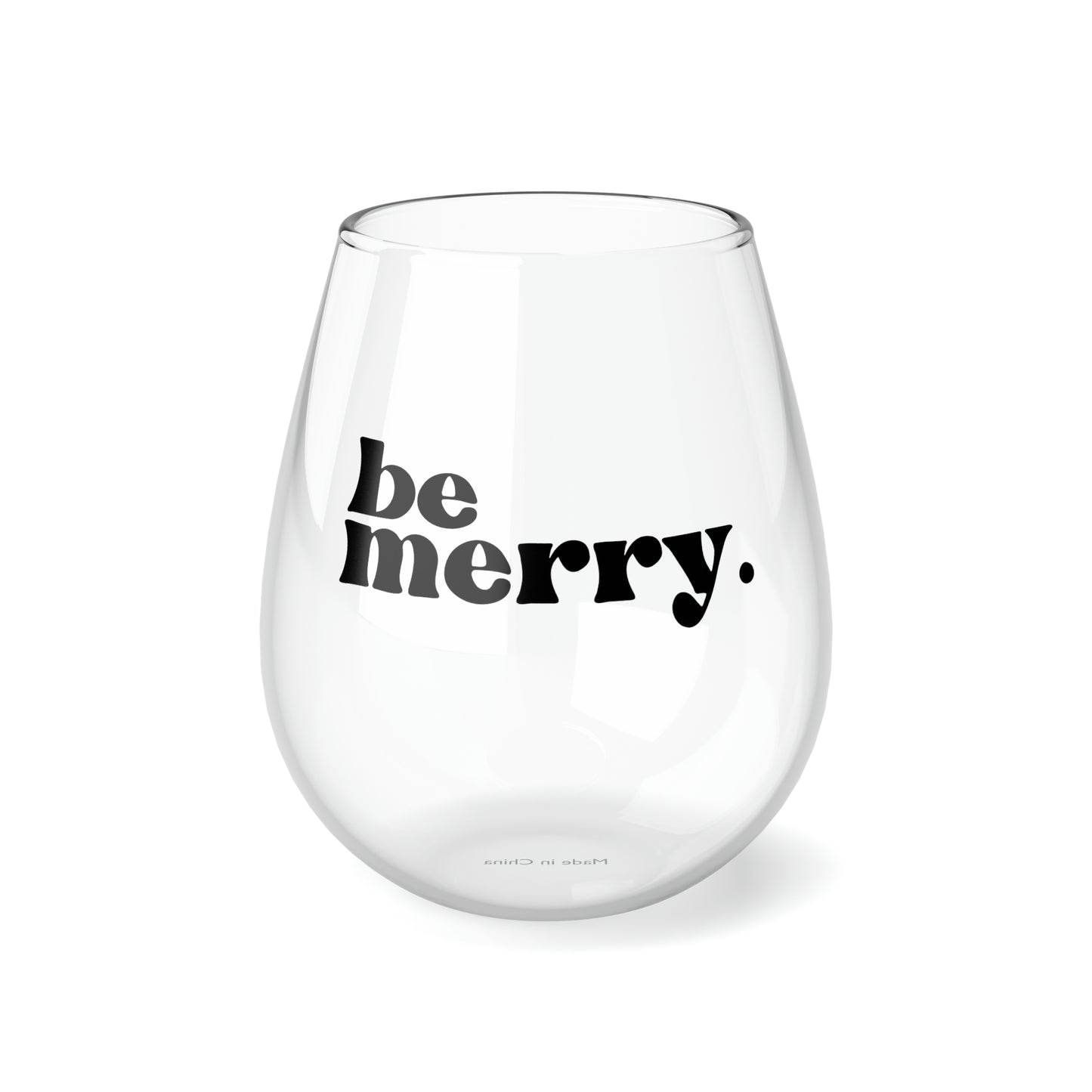 be merry Stemless Wine/ Glass, 11.75oz