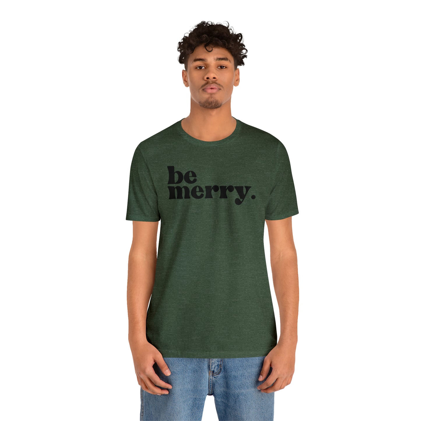Be Merry Christmas/ Holiday Bella Jersey Short Sleeve Tee (Unisex)