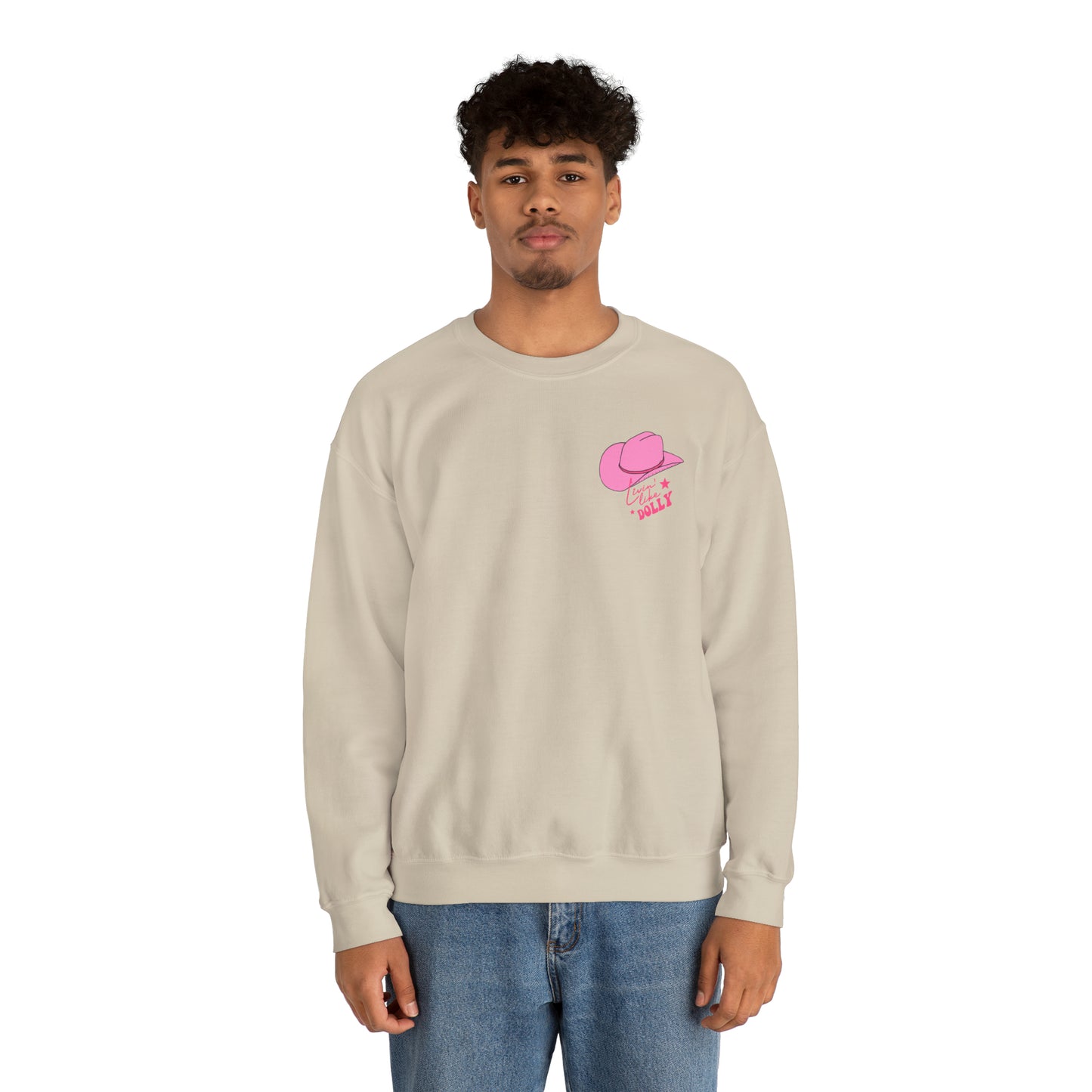 "Living Like Dolly/ What Would Dolly do?" (Front & Back Design) - Unisex Heavy Blend™ Crewneck Sweatshirt