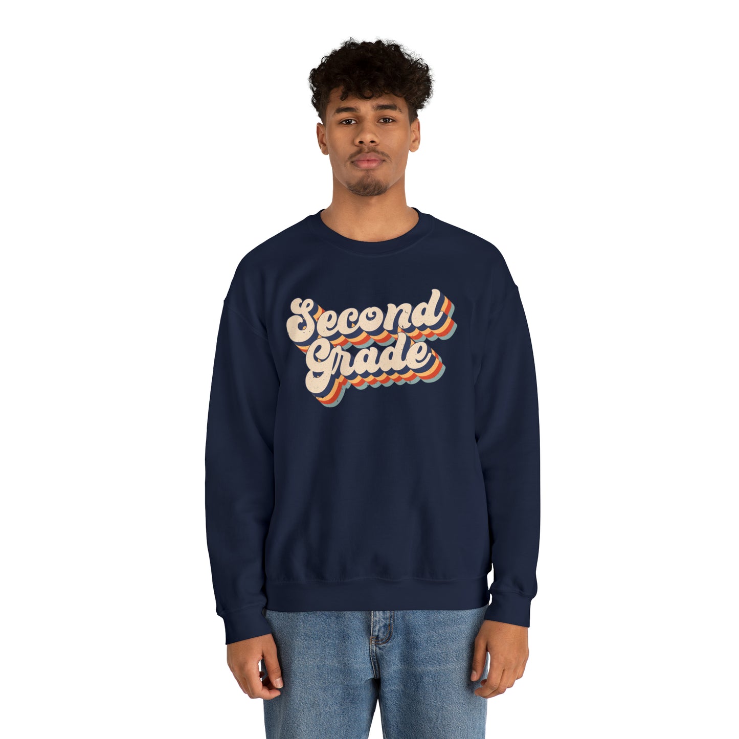 Retro Second Grade Unisex Heavy Blend™ Crewneck Sweatshirt