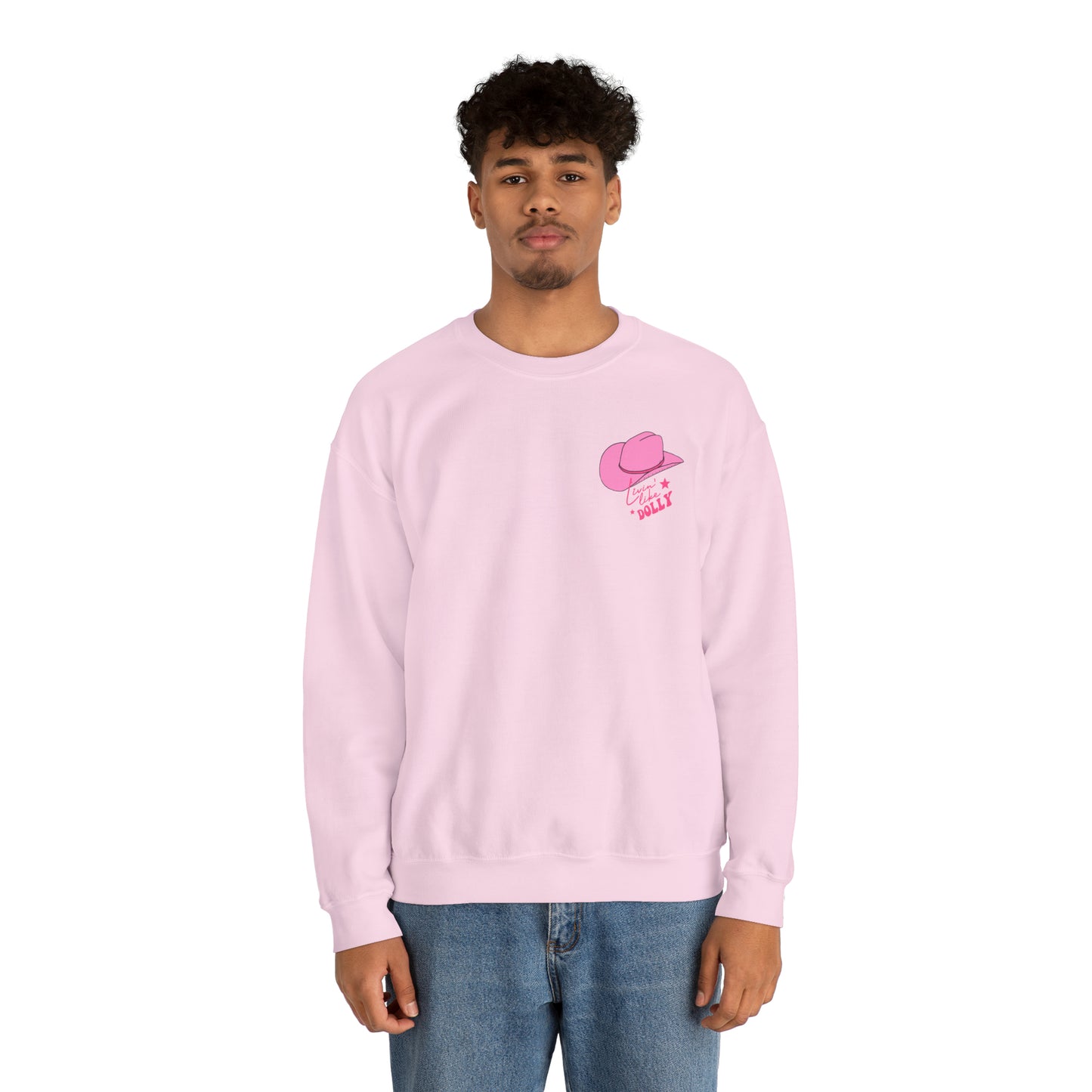 "Living Like Dolly/ What Would Dolly do?" (Front & Back Design) - Unisex Heavy Blend™ Crewneck Sweatshirt