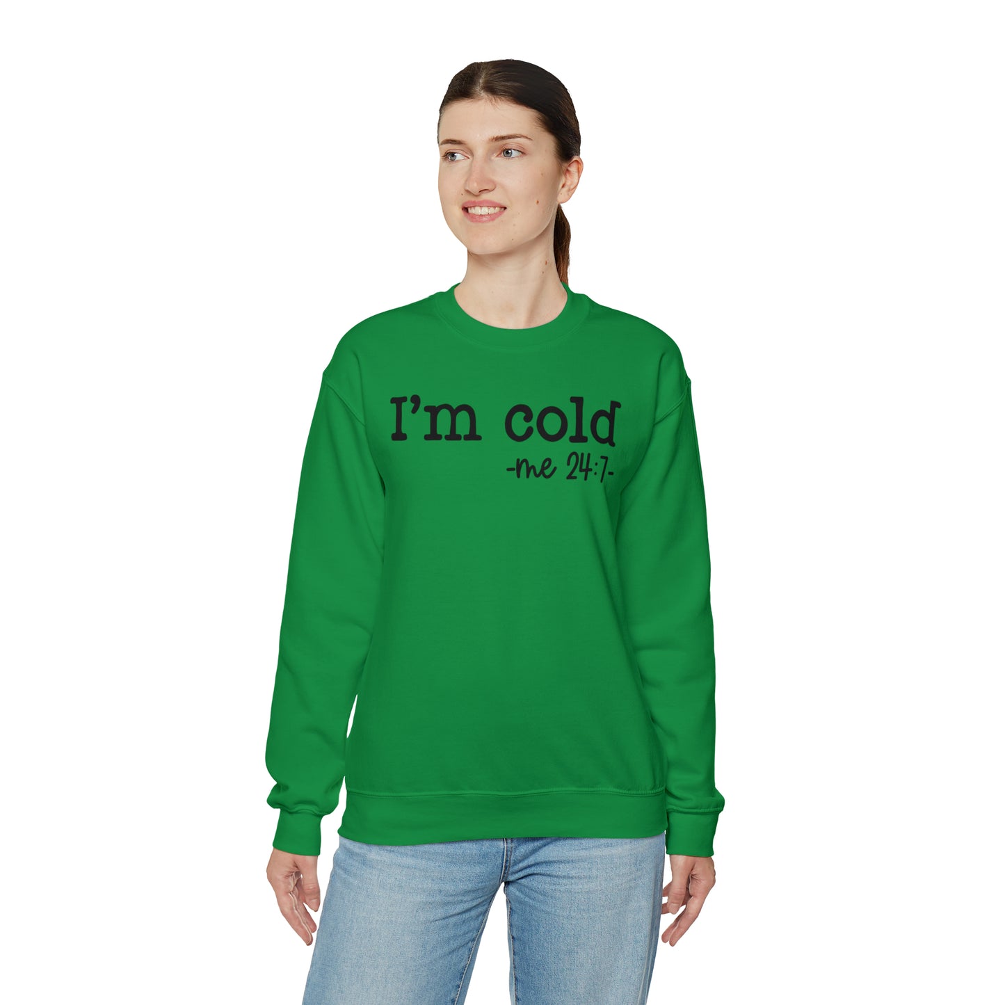 "I'm Cold 24:7" Black Logo Unisex Heavy Blend™ Crewneck Sweatshirt