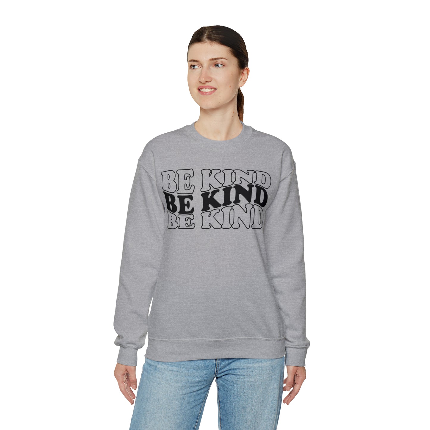 Be Kind Black Logo Unisex Heavy Blend™ Crewneck Sweatshirt