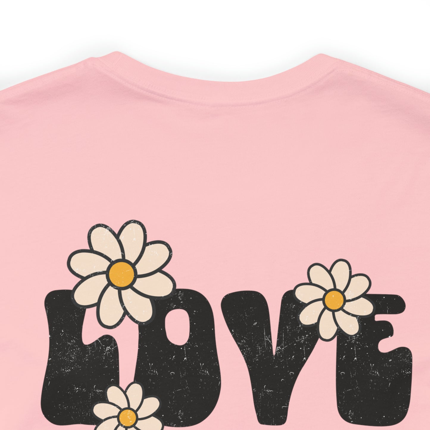 Distressed Daisy Love Like Jesus - Front and Back Design - T-Shirt