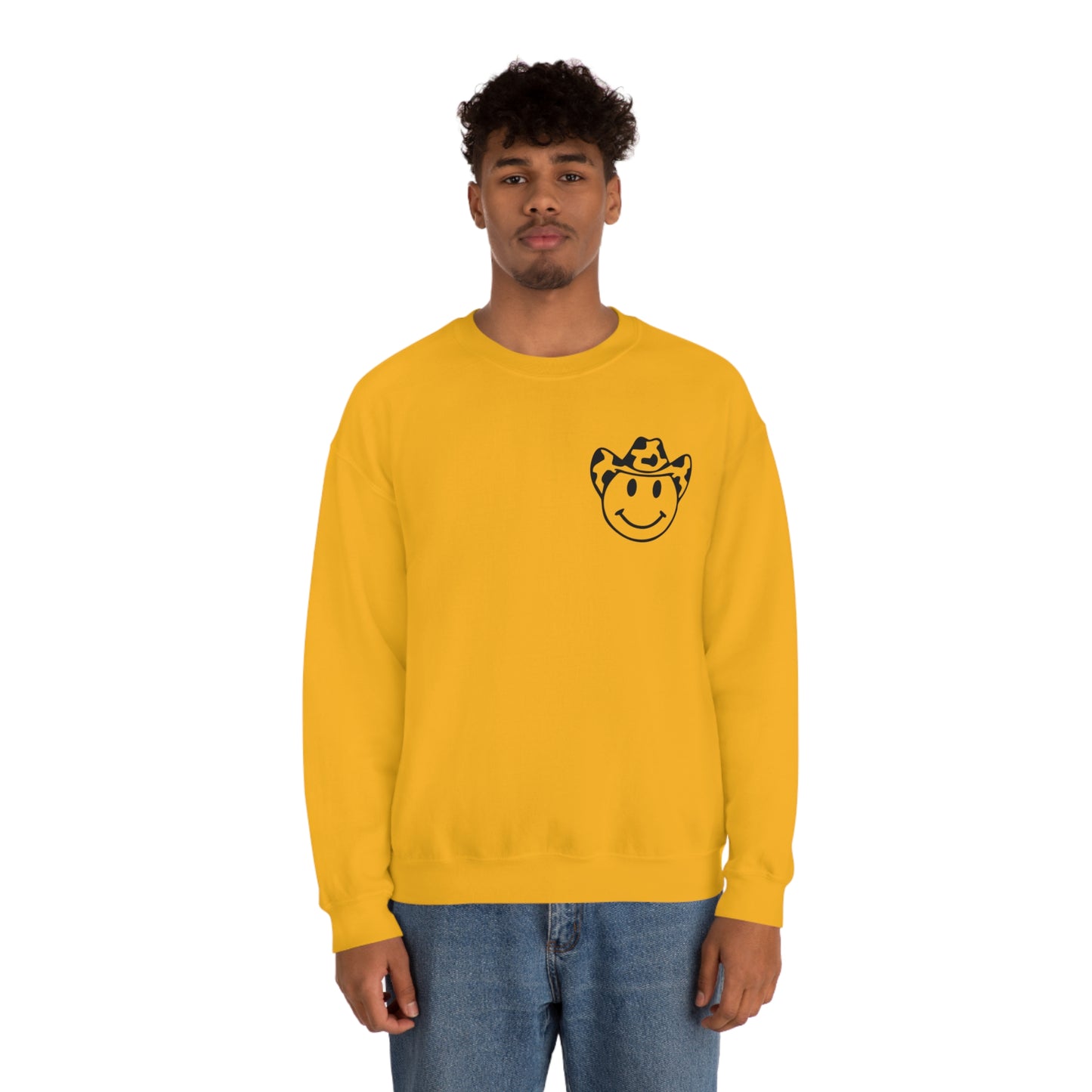 "Smiley Face HOWDY" (Front and Back Design) - Unisex Heavy Blend™ Crewneck Sweatshirt