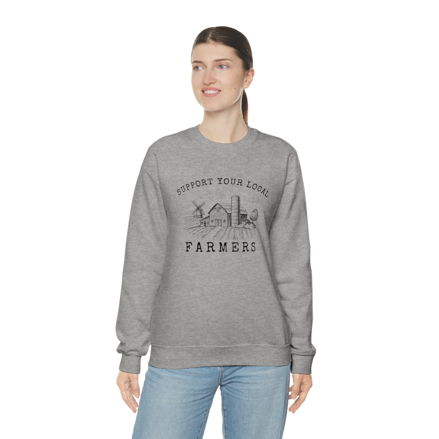 "Support Your Local Farmers - Wide Scene" - Unisex Heavy Blend™ Crewneck Sweatshirt