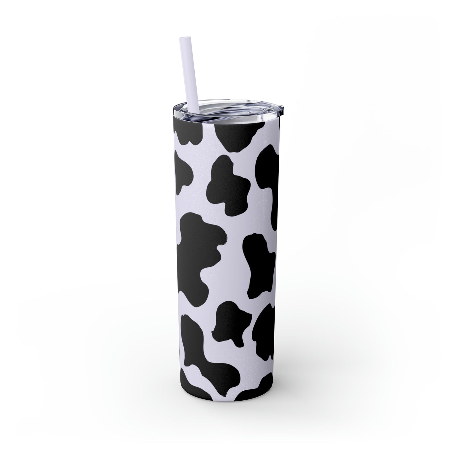 Country Cow Print Skinny Tumbler with Straw, 20oz
