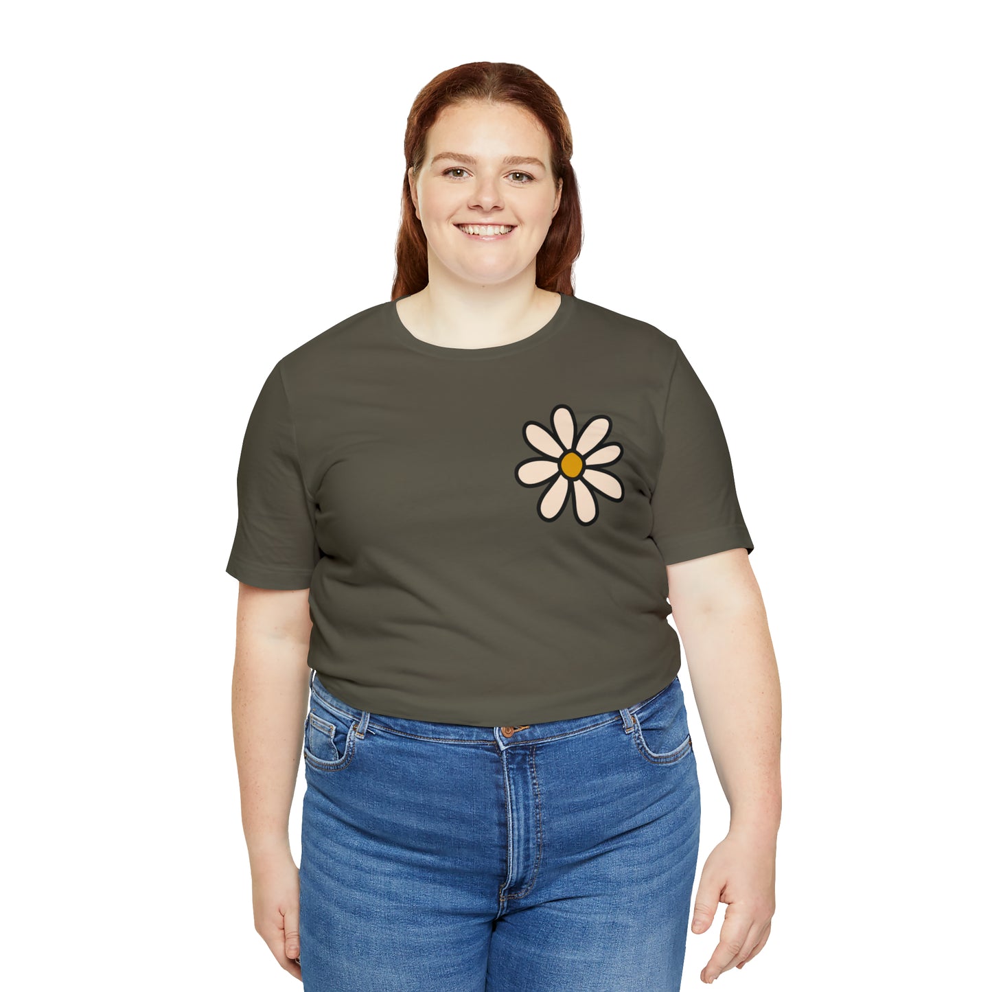 Distressed Daisy Love Like Jesus - Front and Back Design - T-Shirt