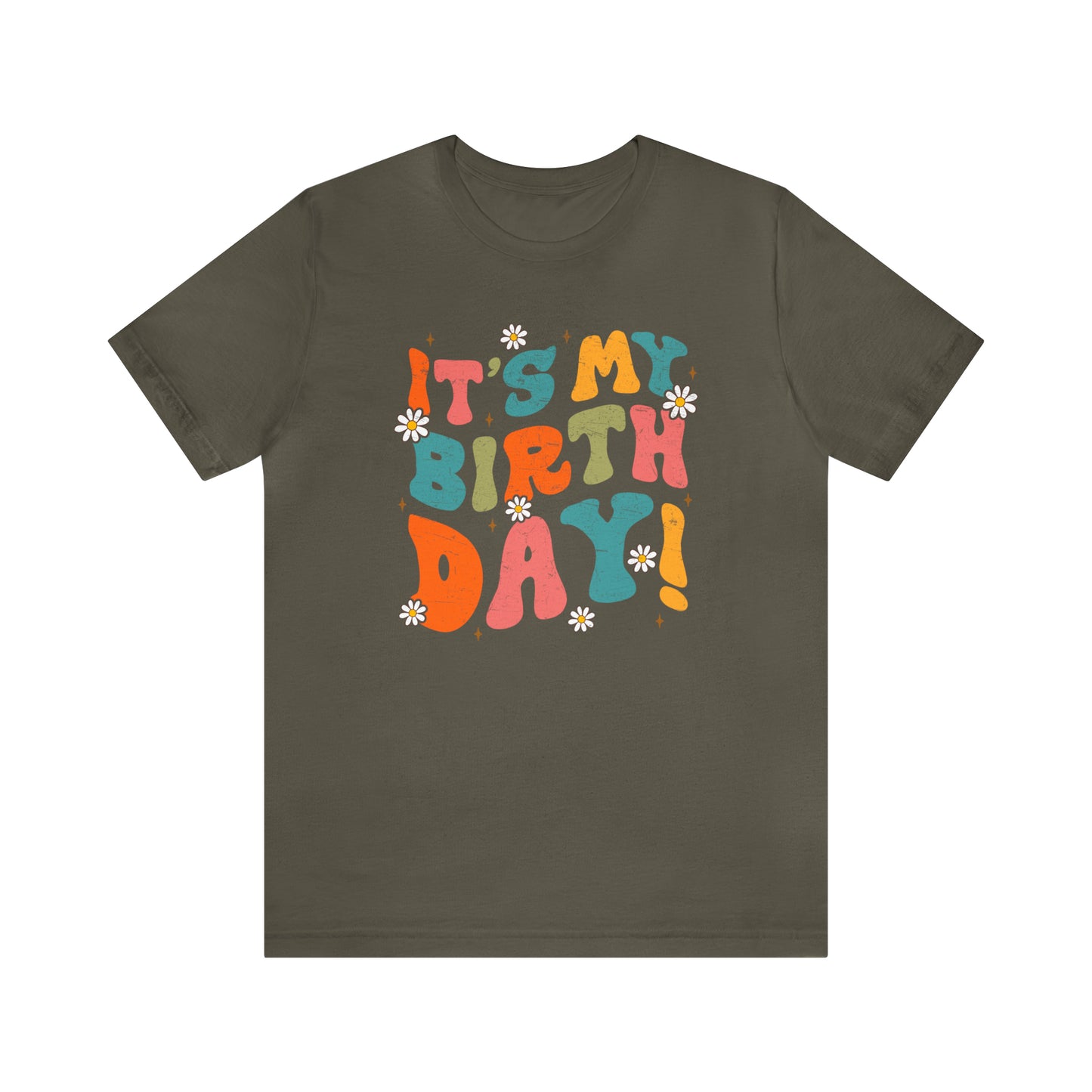 Distressed It's My Birthday Colorful Daisy T-Shirt