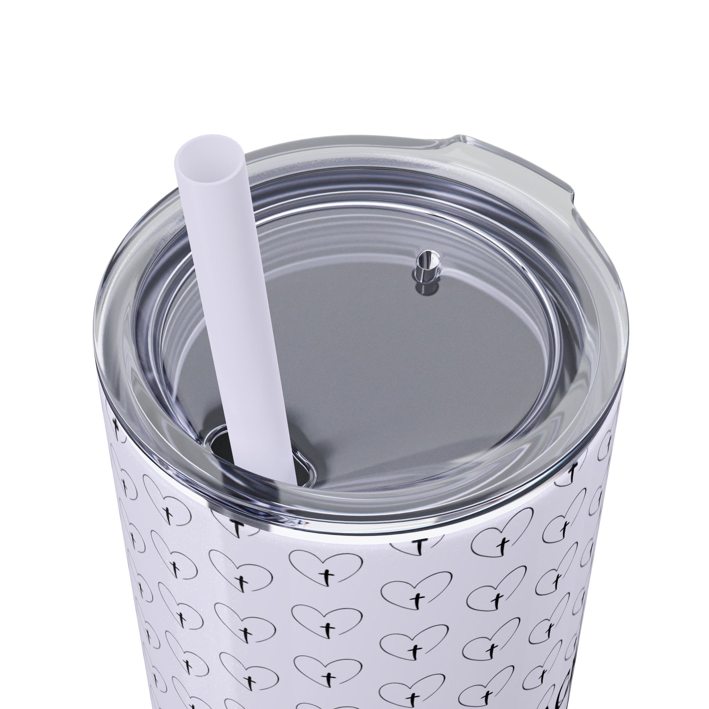 Look Back and Thank God Look Forward and Trust God Christian Skinny Tumbler with Straw, 20oz