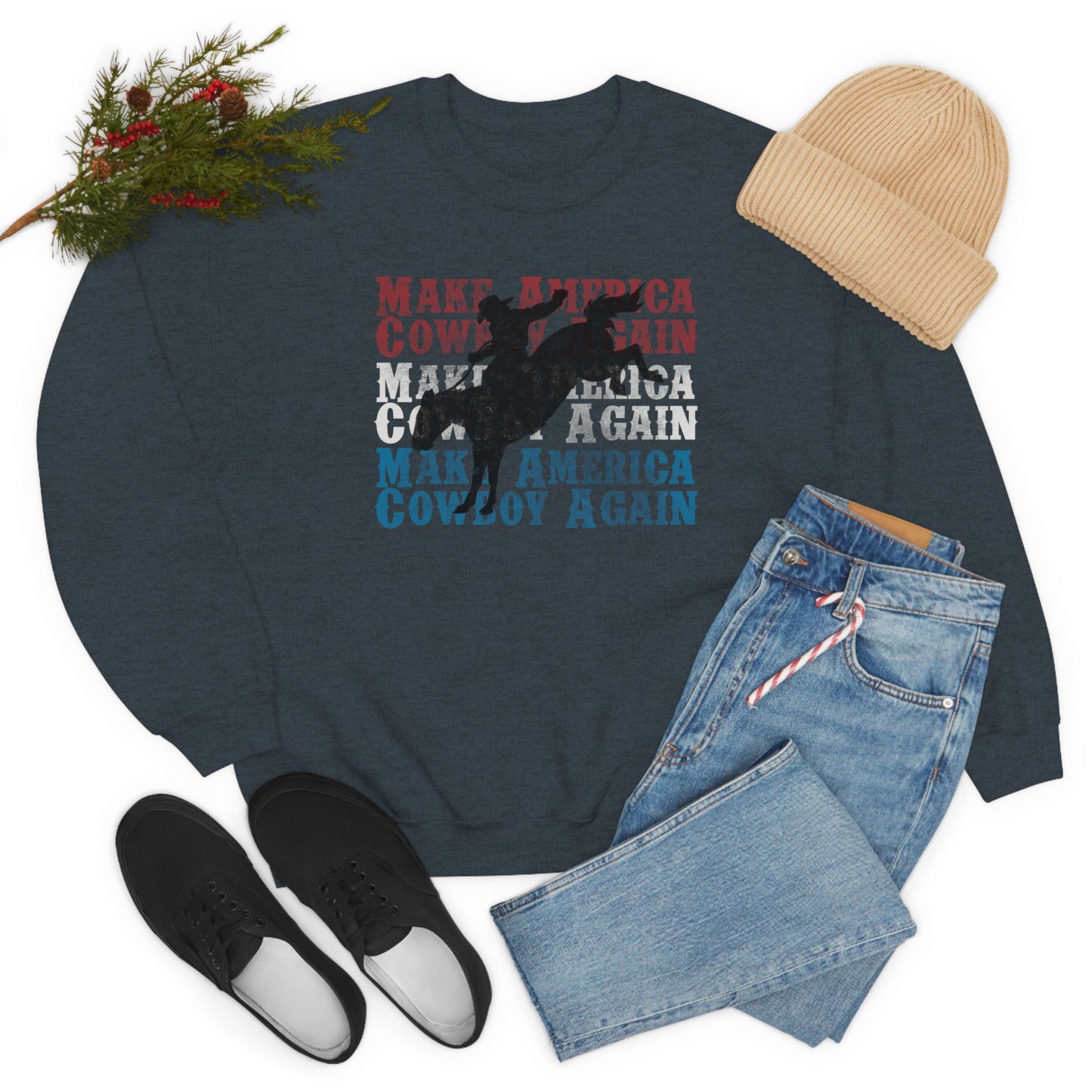"Make America Cowboy Again" - Unisex Heavy Blend™ Crewneck Sweatshirt