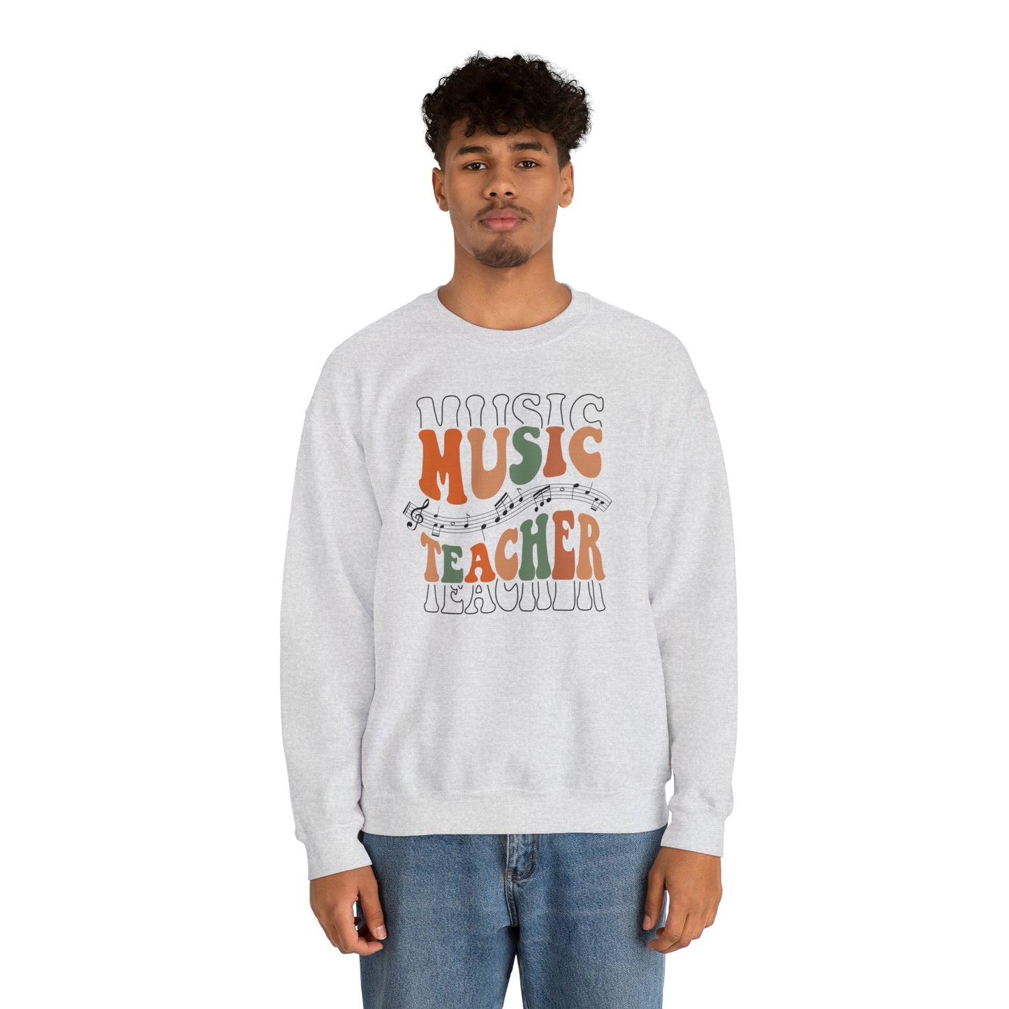 Music Teacher Multi-Line Heavyweight Crewneck Sweatshirt