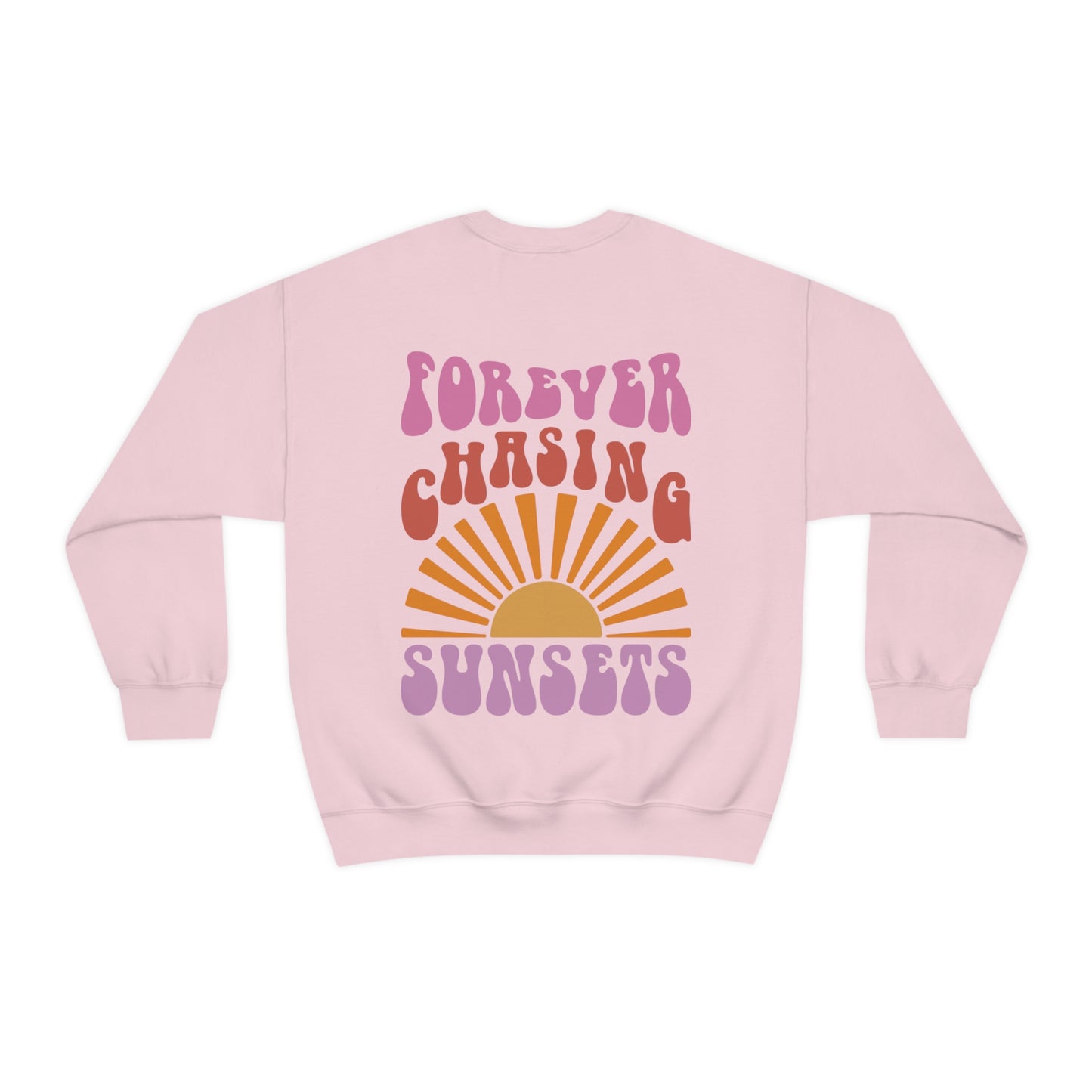 "Forever Chasing Sunsets" (Front & Back Design) - Unisex Heavy Blend™ Crewneck Sweatshirt