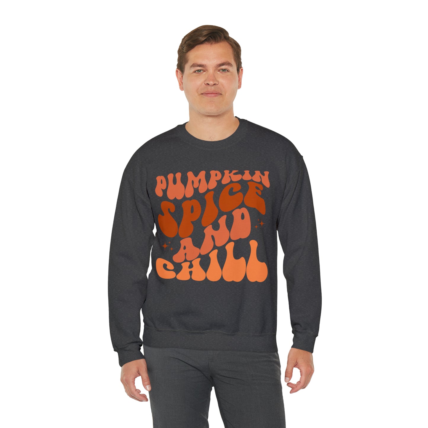 Pumpkin Spice and Chill Heavy Blend™ Crewneck Sweatshirt