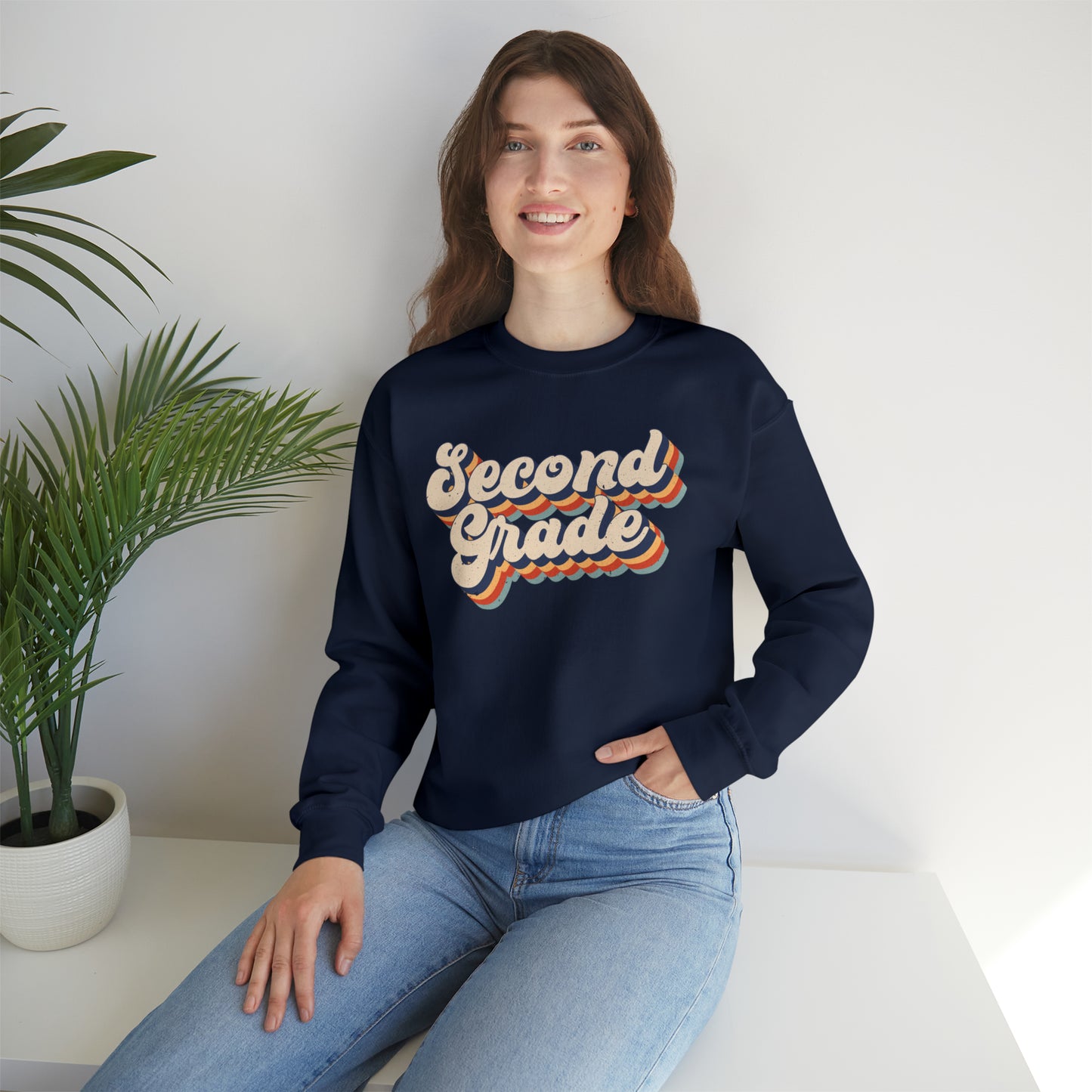 Retro Second Grade Unisex Heavy Blend™ Crewneck Sweatshirt