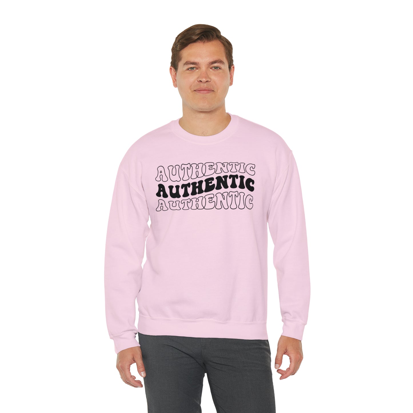 "Authentic" Black Logo Unisex Heavy Blend™ Crewneck Sweatshirt