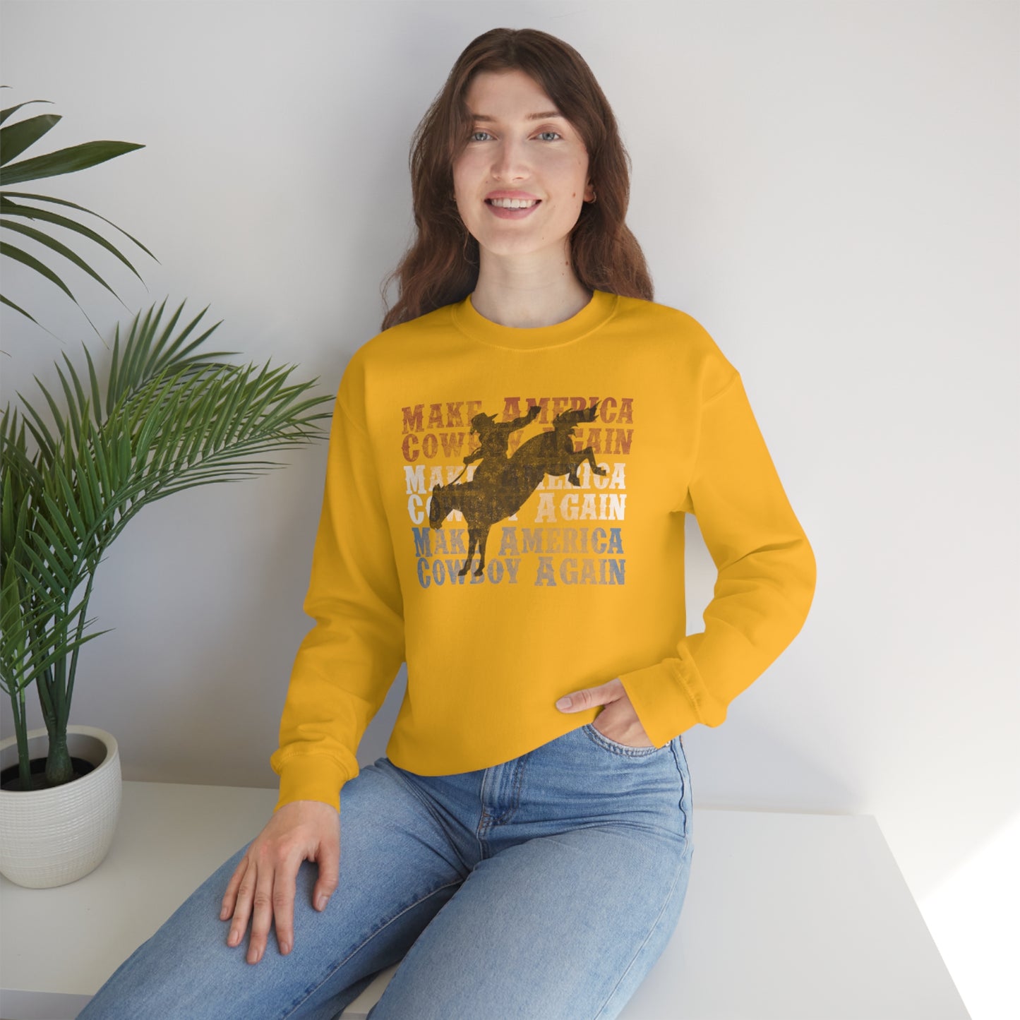 "Make America Cowboy Again" - Unisex Heavy Blend™ Crewneck Sweatshirt