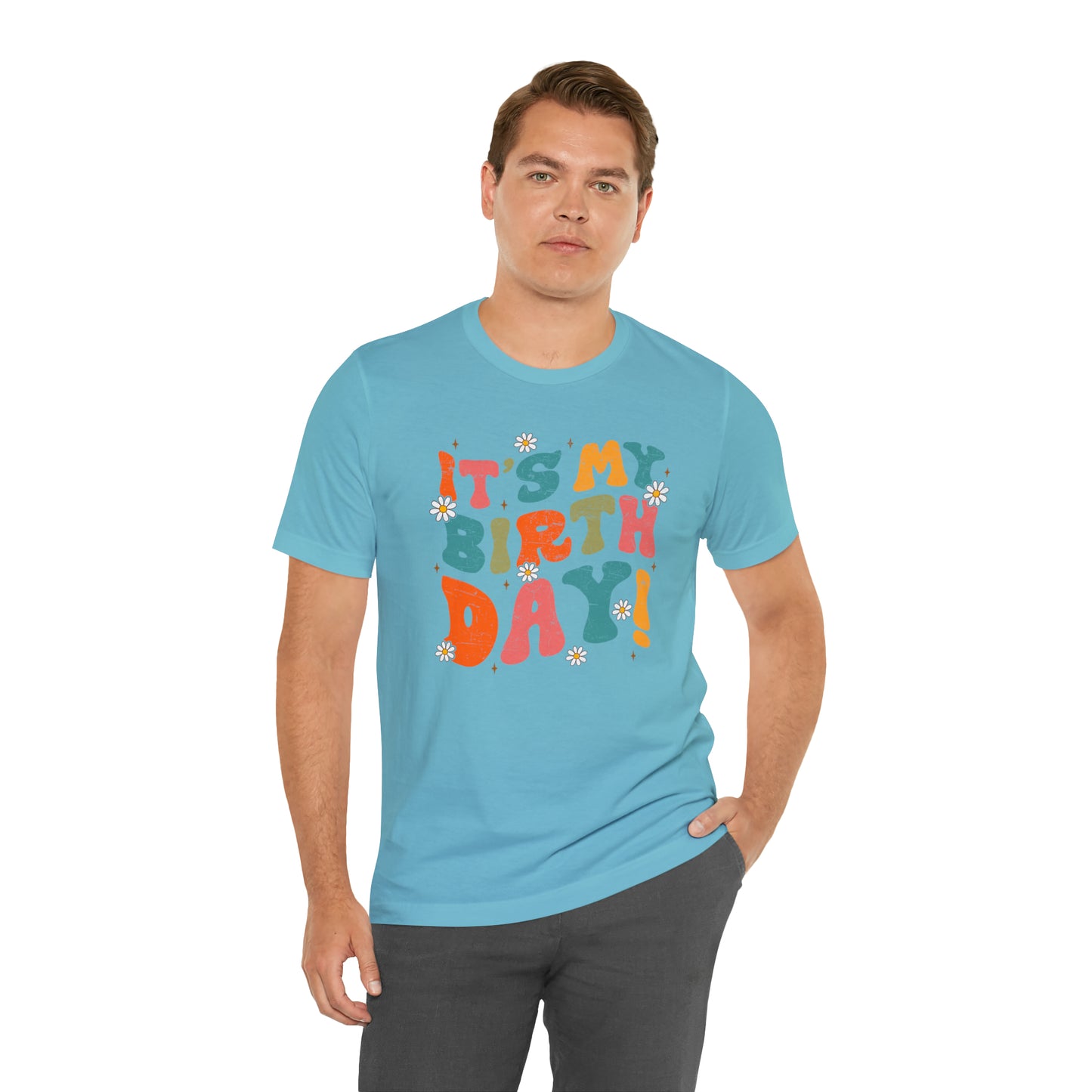 Distressed It's My Birthday Colorful Daisy T-Shirt