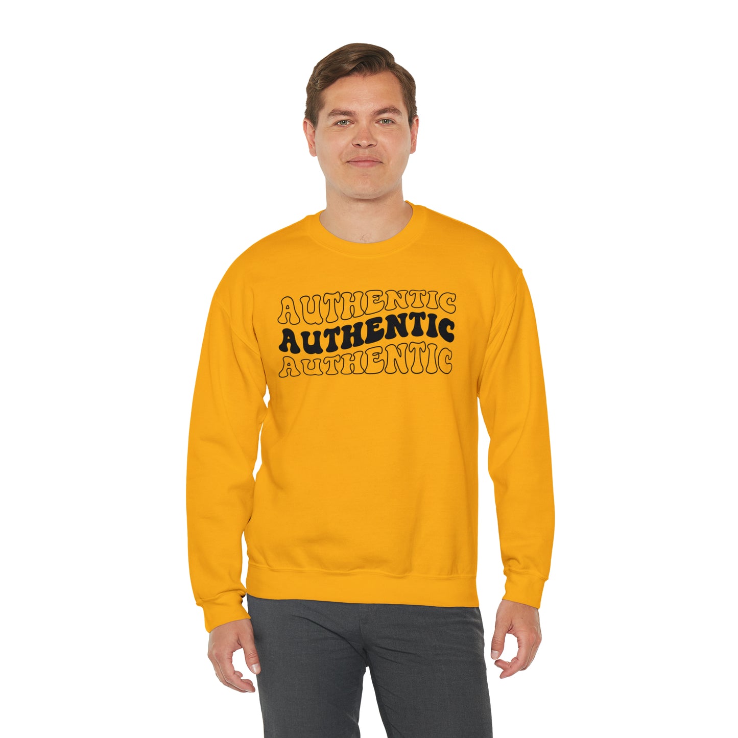 "Authentic" Black Logo Unisex Heavy Blend™ Crewneck Sweatshirt